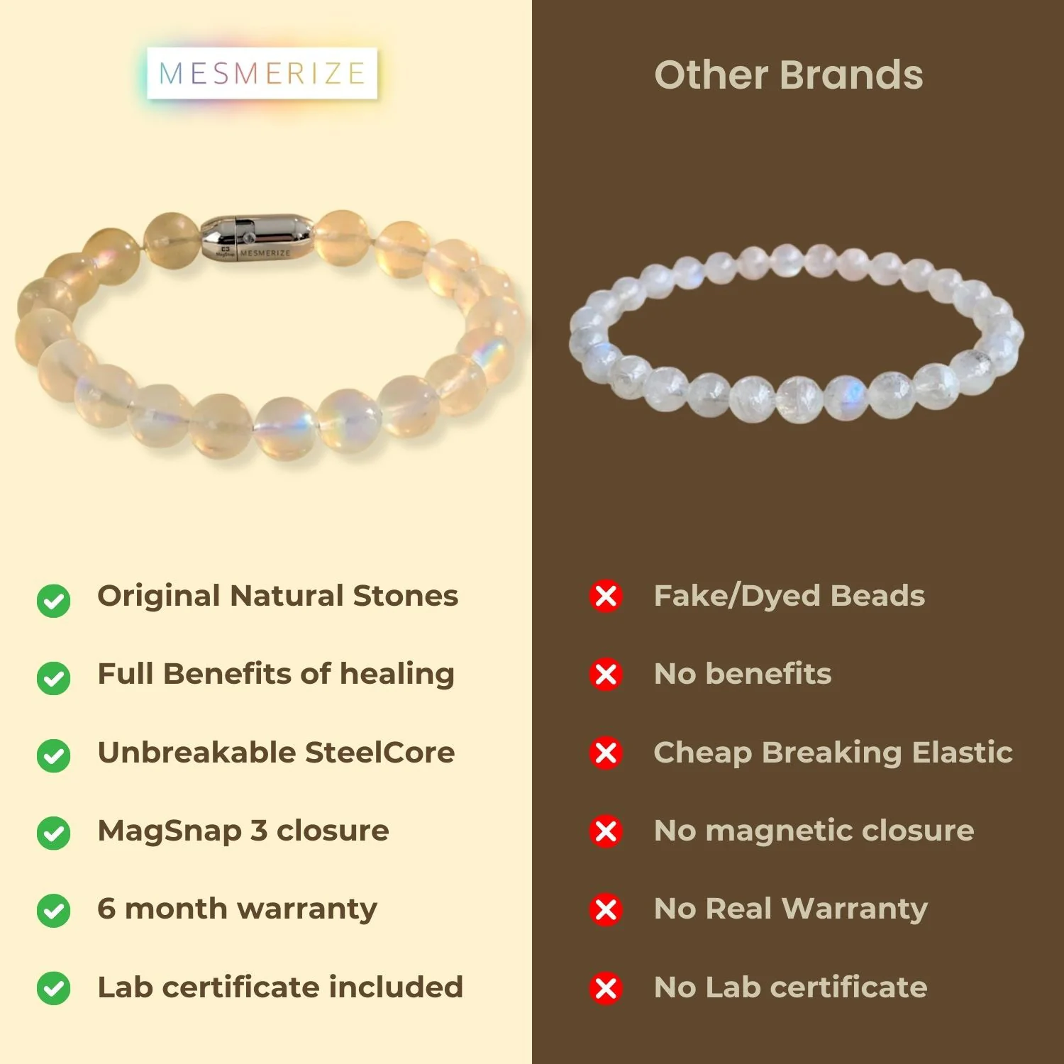 Intuitive Rainbow Moonstone Natural Stone Bracelet With MagSnap 3 - Image 7