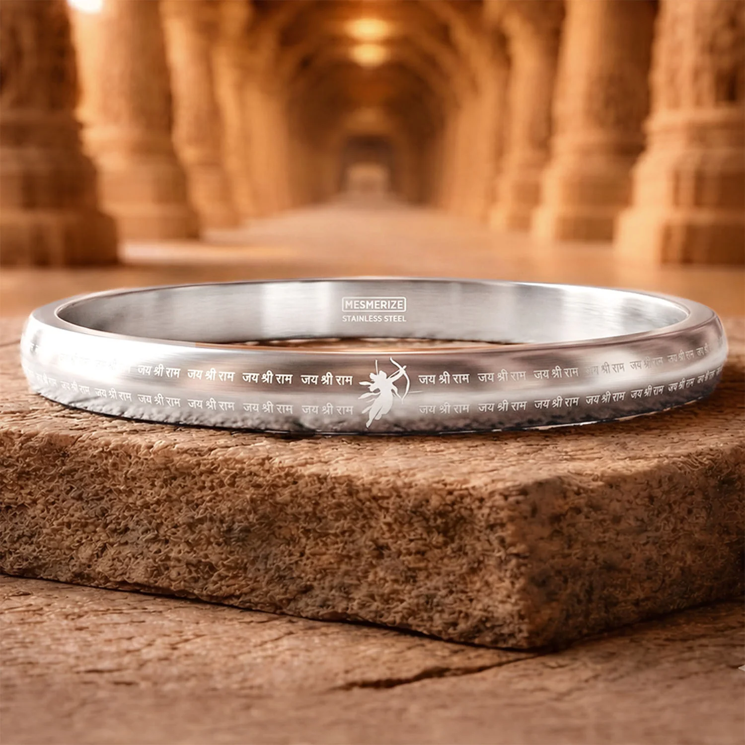 Jai Shree Ram MicroCarved Round Curved Kada - Image 17