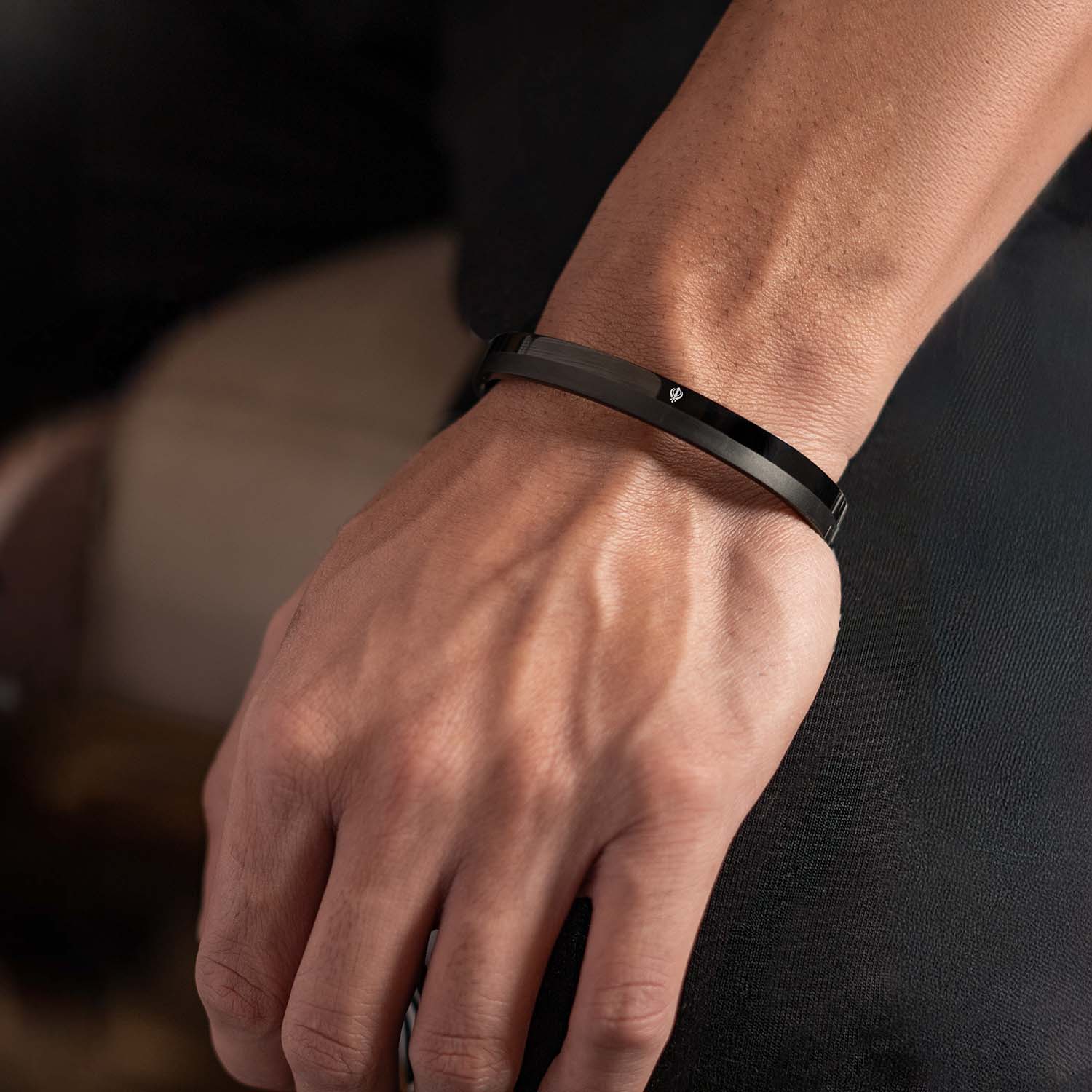 Khanda Dual Finish Oval Kada Bracelet - Image 14