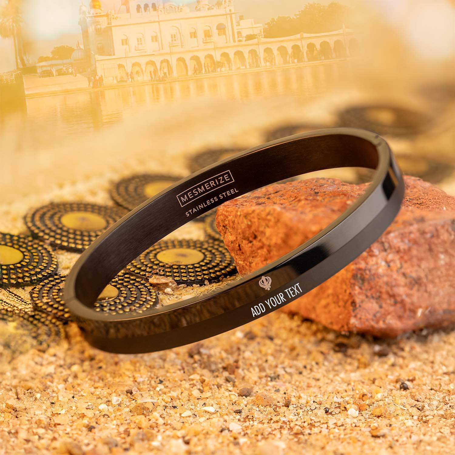 Khanda Dual Finish Oval Kada Bracelet - Image 19