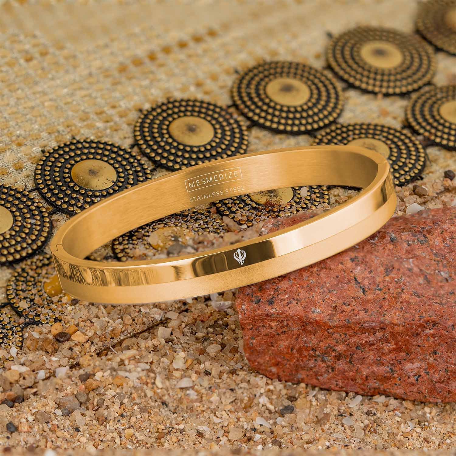 Khanda Dual Finish Oval Kada Bracelet - Image 25