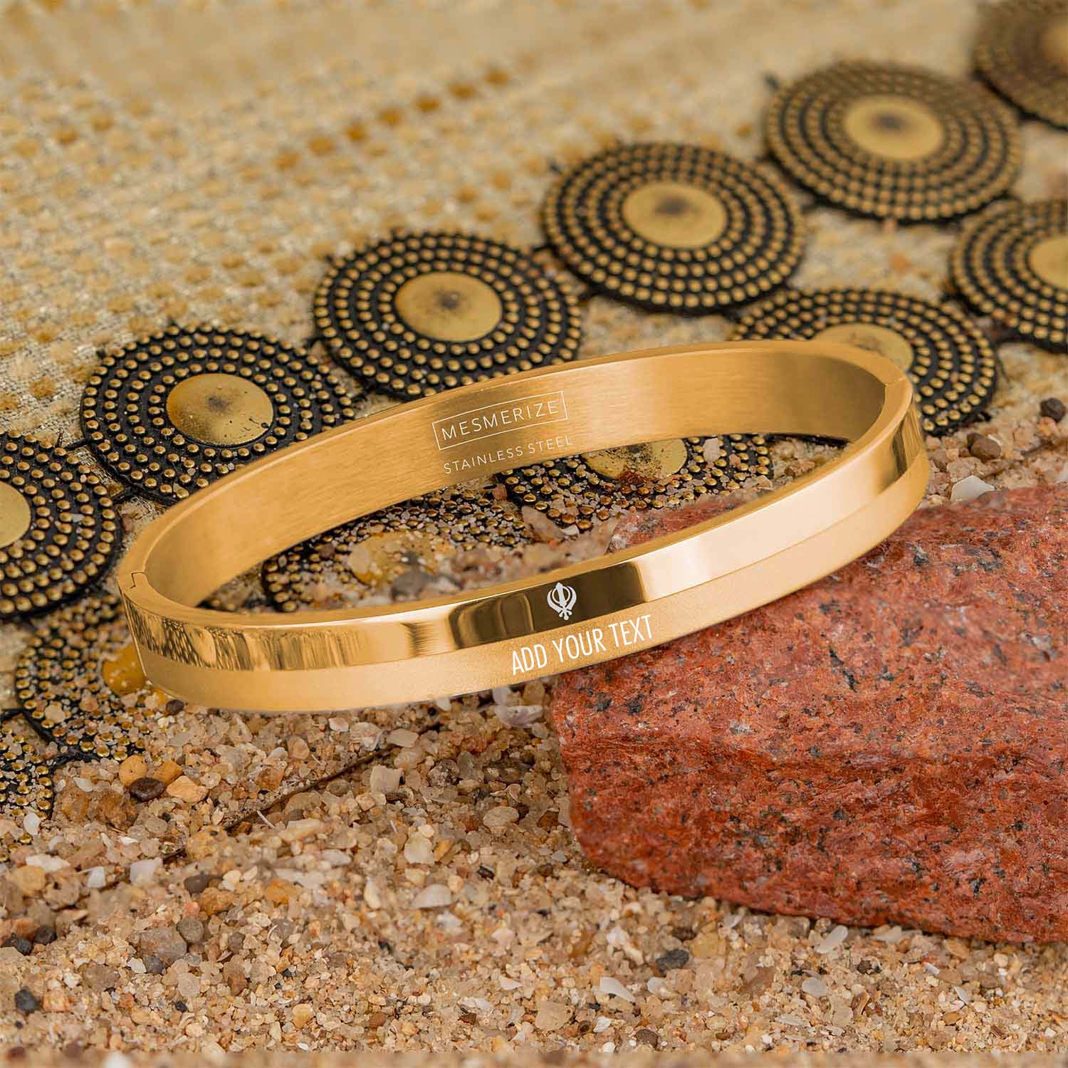 Khanda Dual Finish Oval Kada Bracelet - Image 31