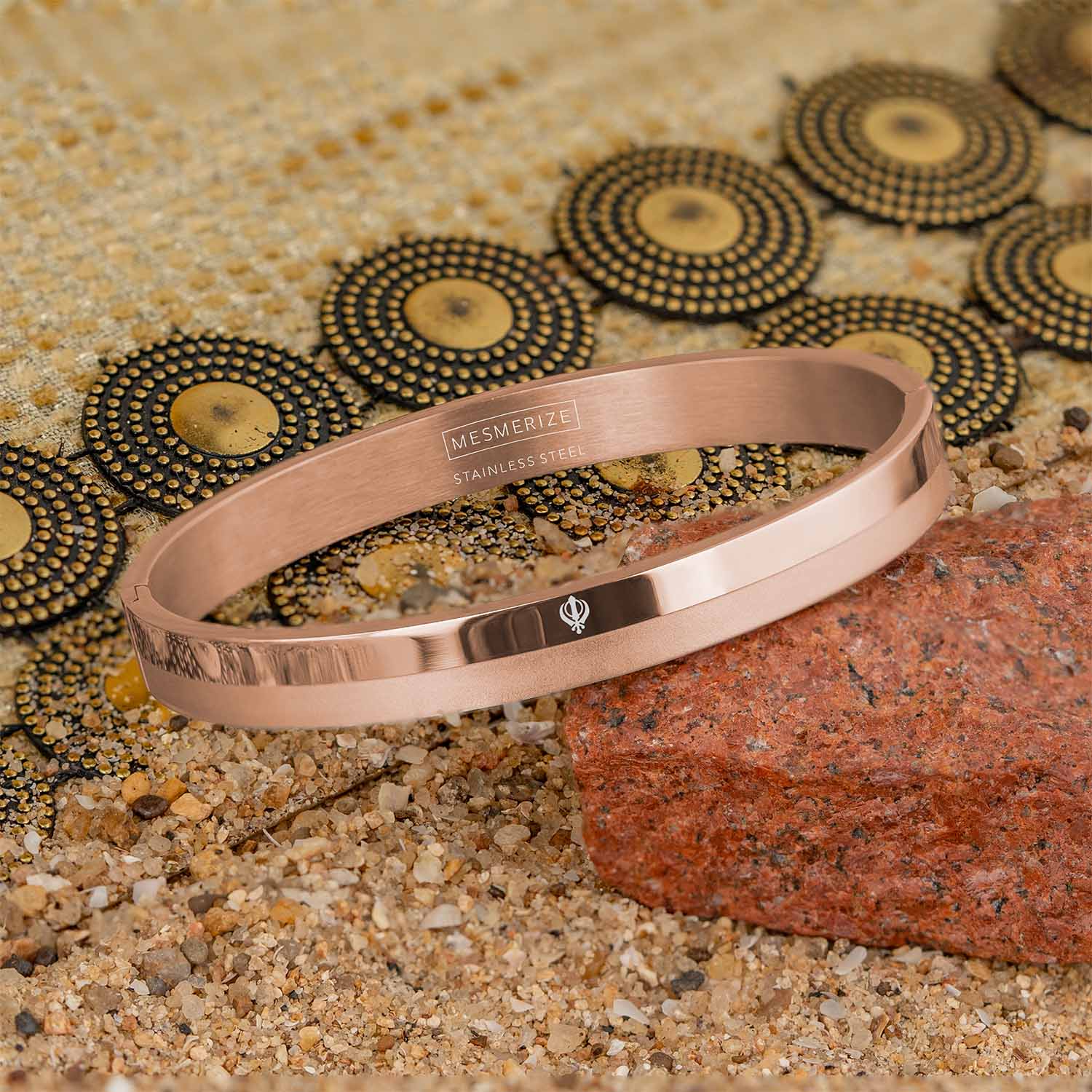 Khanda Dual Finish Oval Kada Bracelet - Image 49