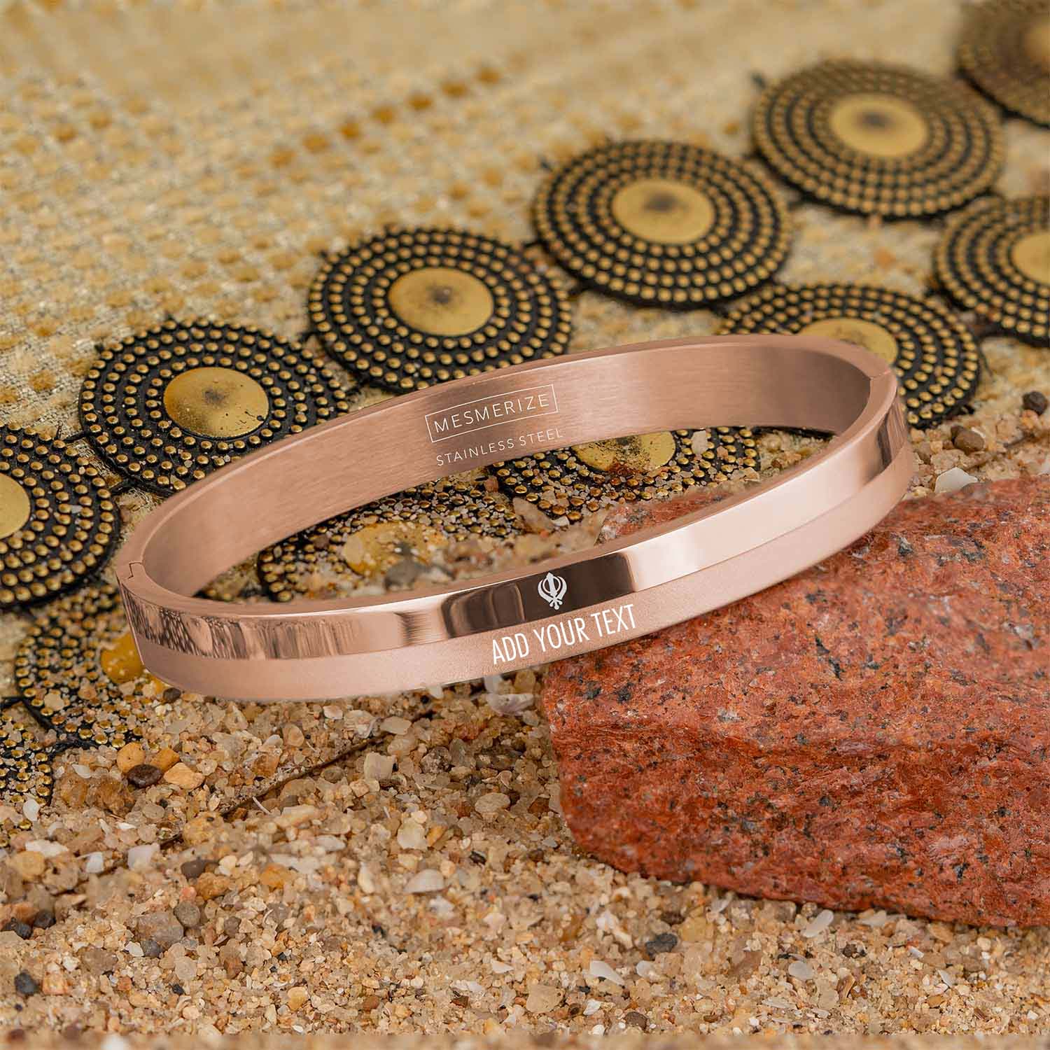Khanda Dual Finish Oval Kada Bracelet - Image 55