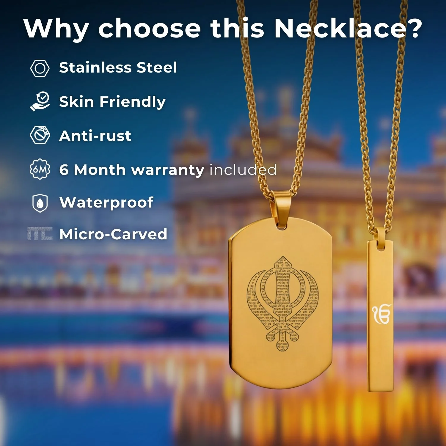 Khanda MicroCarved Tag Necklace - Image 18