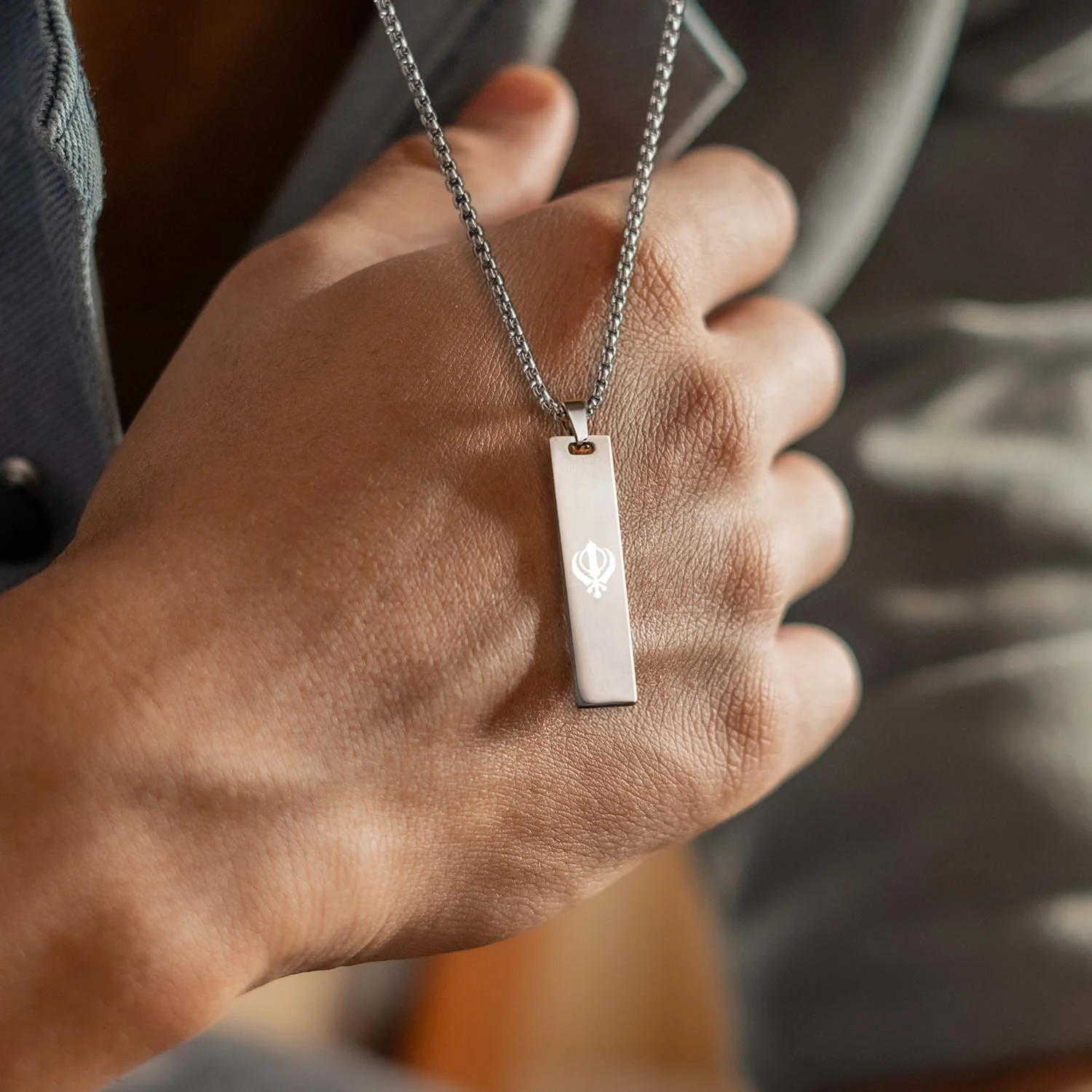 Khanda Spiritual Mini Tag Necklace - Image 11