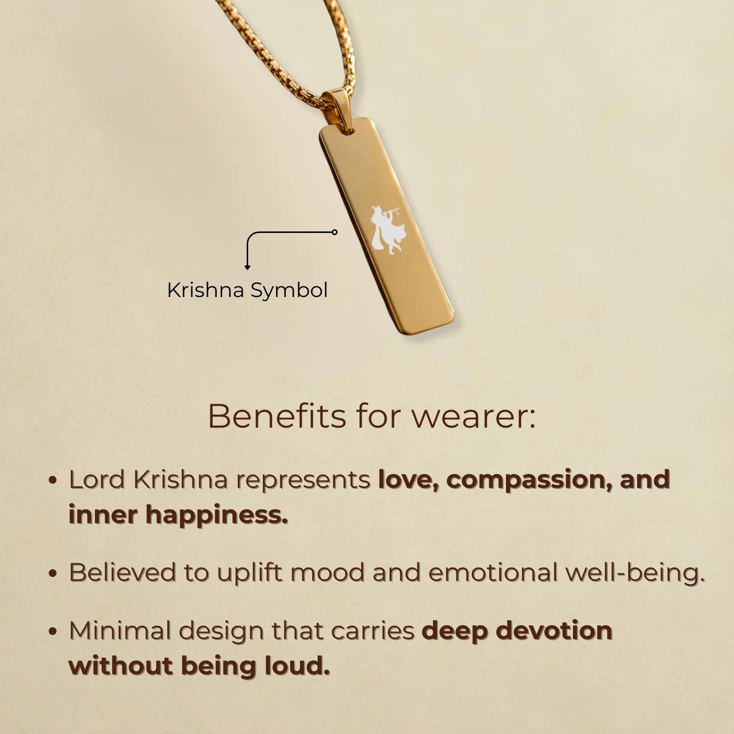 Krishna Mini Tag Necklace - Image 2