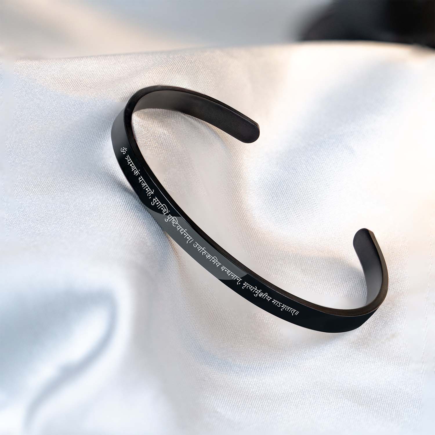 Mahamrityunjaya Mantra Gloss Cuff Adjustable Bracelet - Image 9