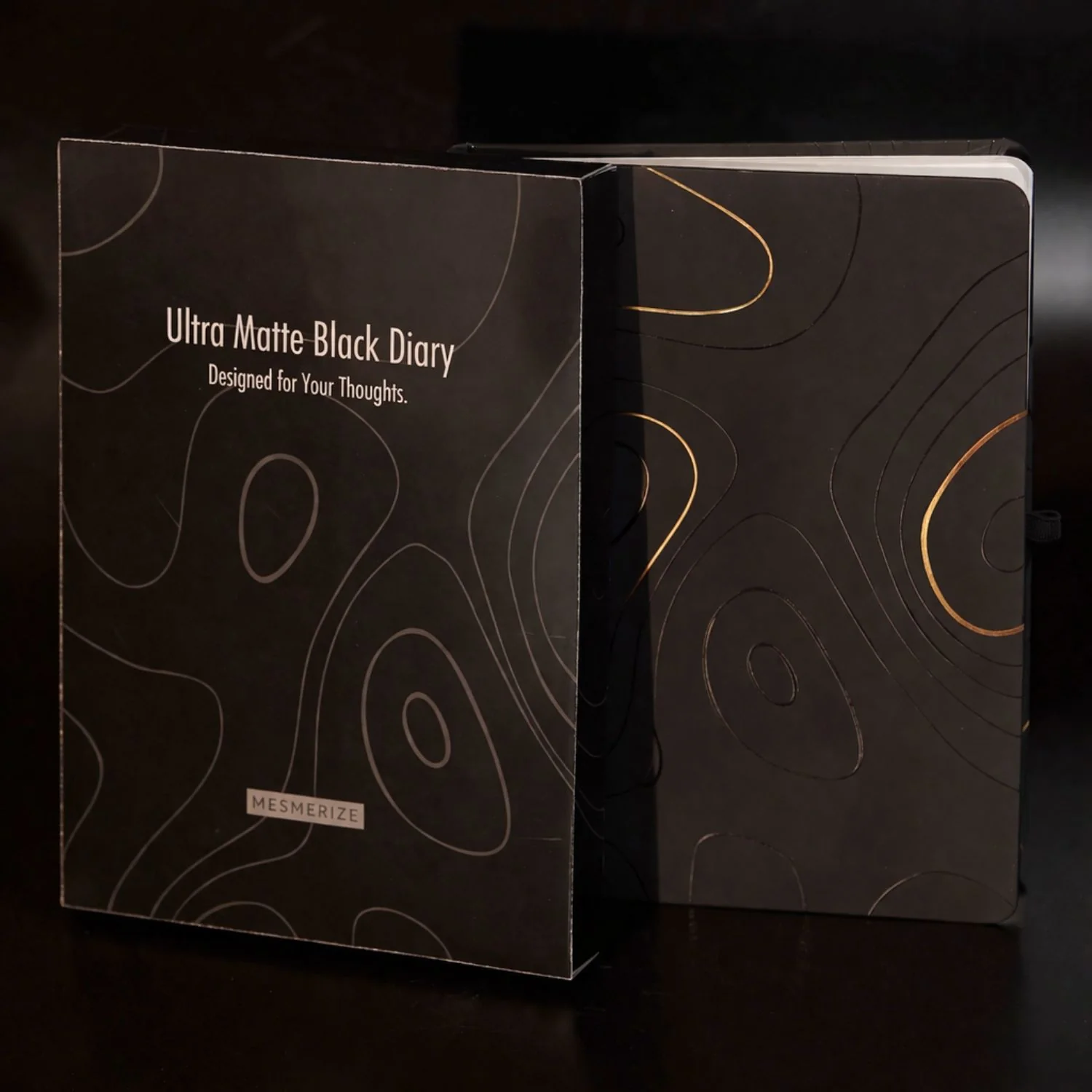 Matte Black Diary with Obsidian MagSnap Roller Ball Pen with Stylus - Image 5