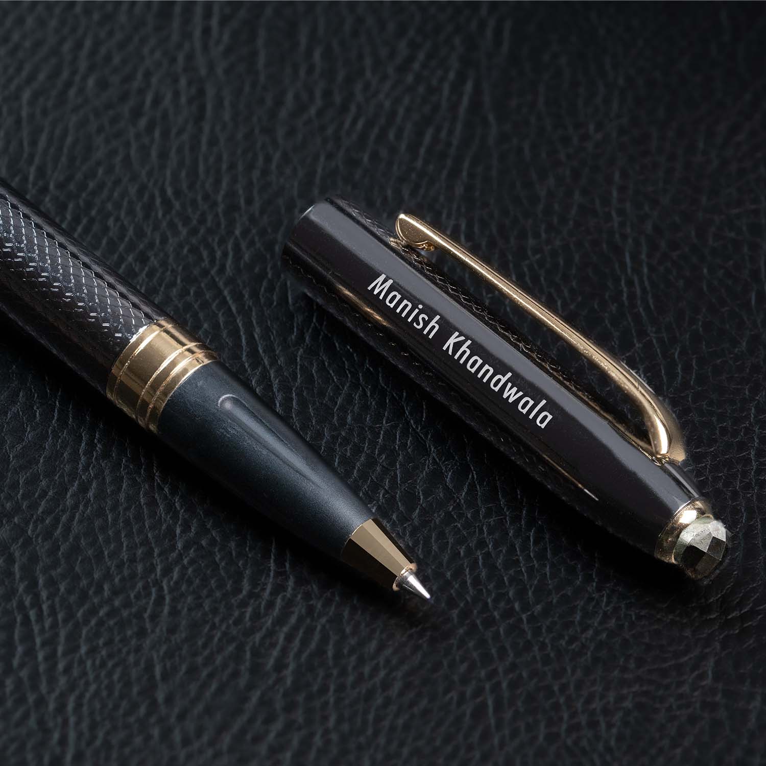 Matte Black Diary with Pyrite MagSnap Roller Ball Pen with Stylus - Image 7