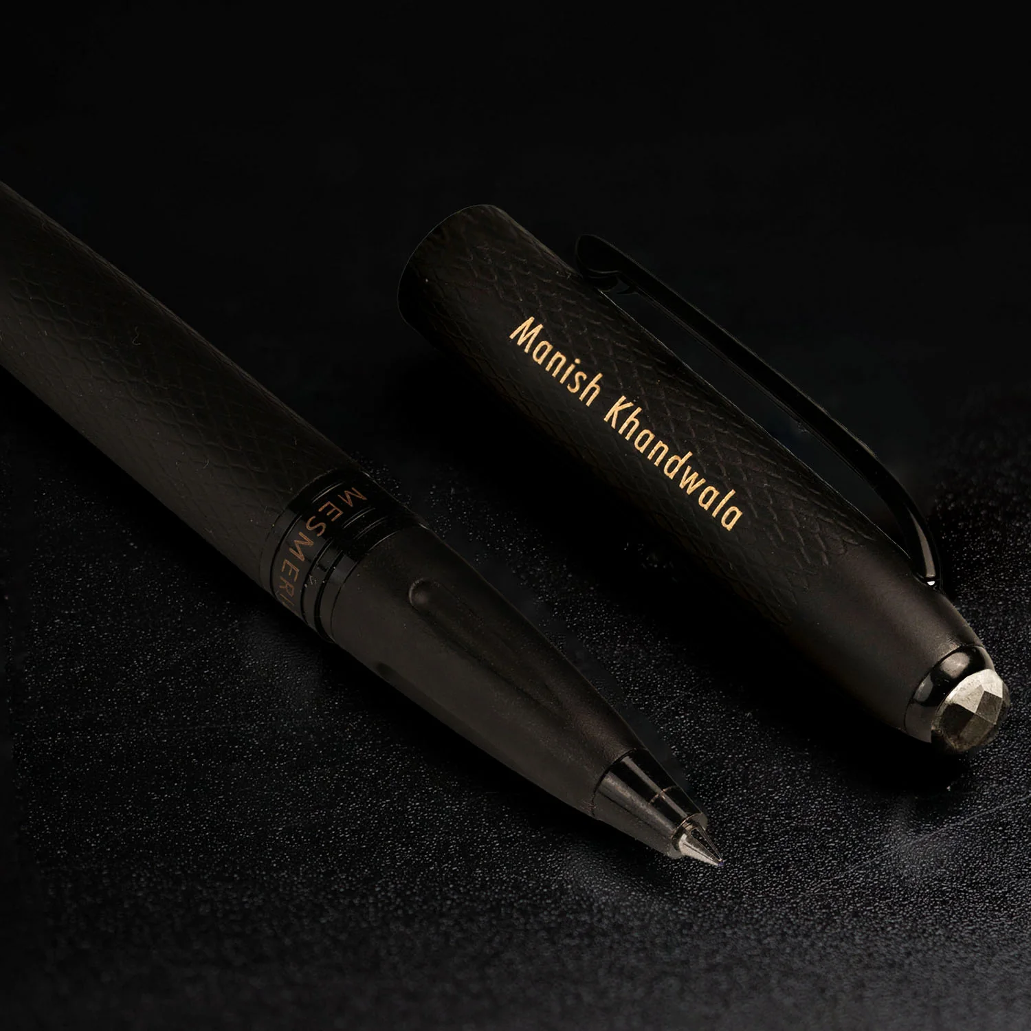 Matte Black Diary with Matte Black Pyrite MagSnap Roller Ball Pen with Stylus - Image 7