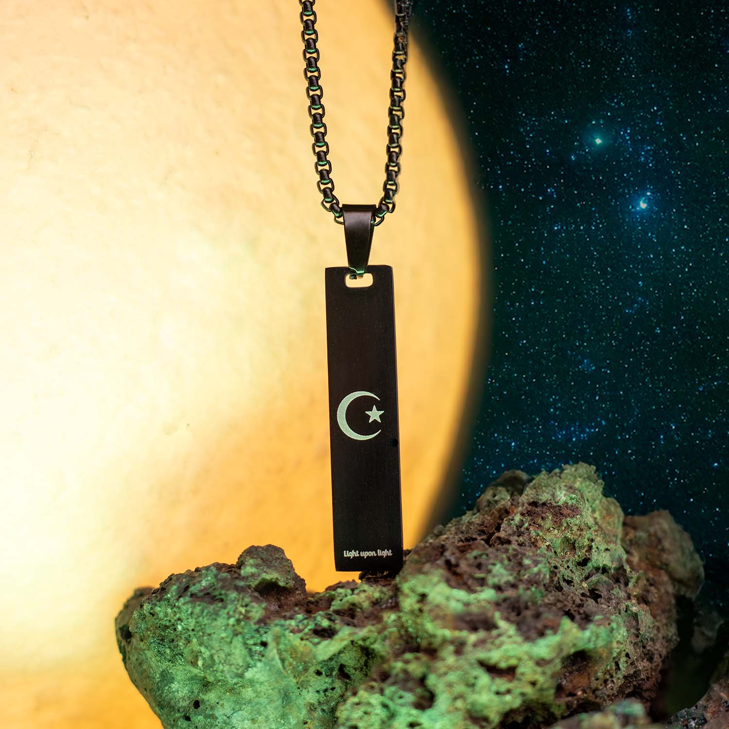 Moon and Star Mini Tag Necklace - Image 2