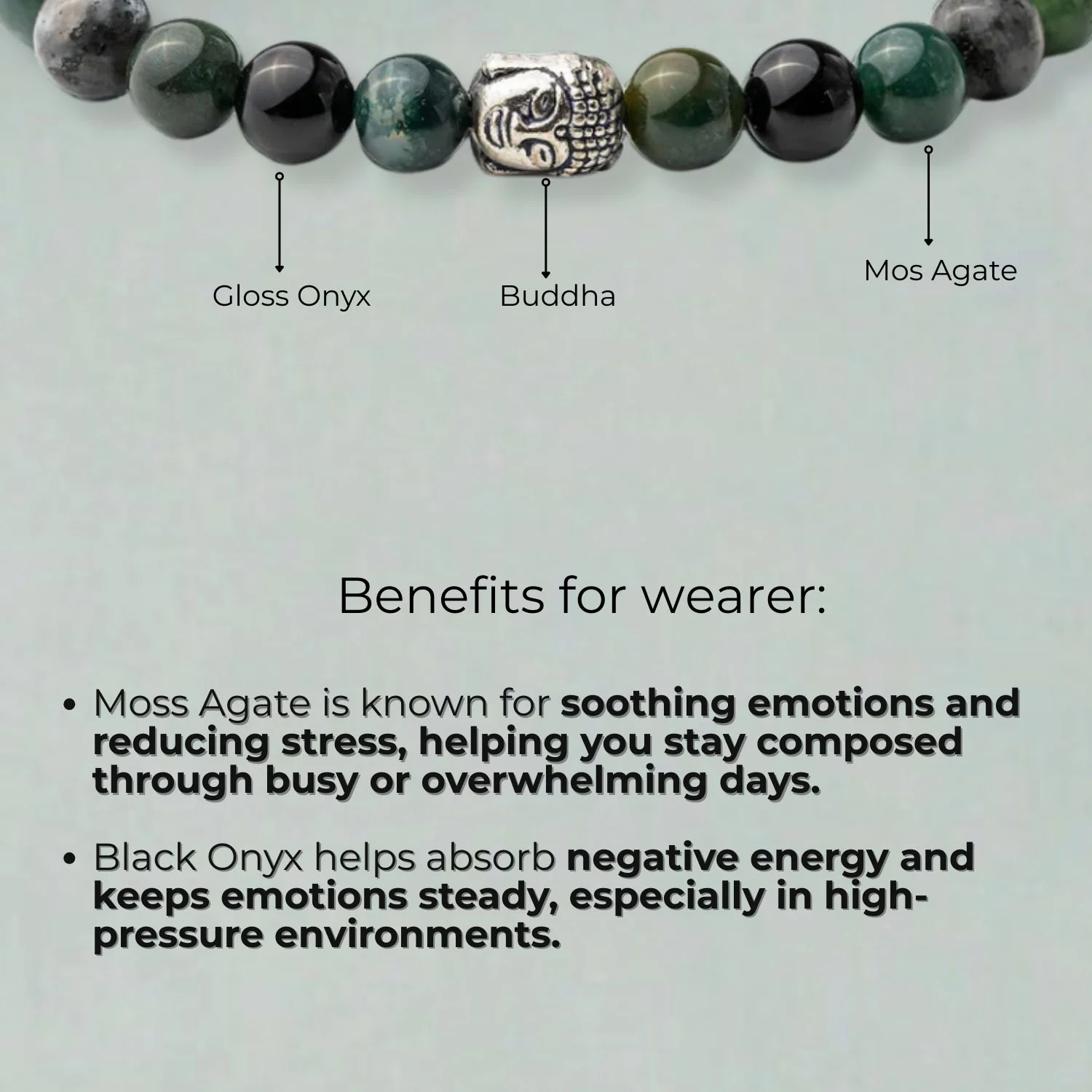 Zen Moss Agate Natural Stone Buddha Bracelet - Image 11
