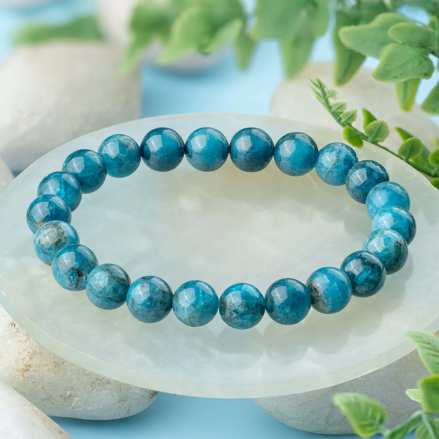 Motivating Blue Apatite Natural Stone Bracelet - Image 10