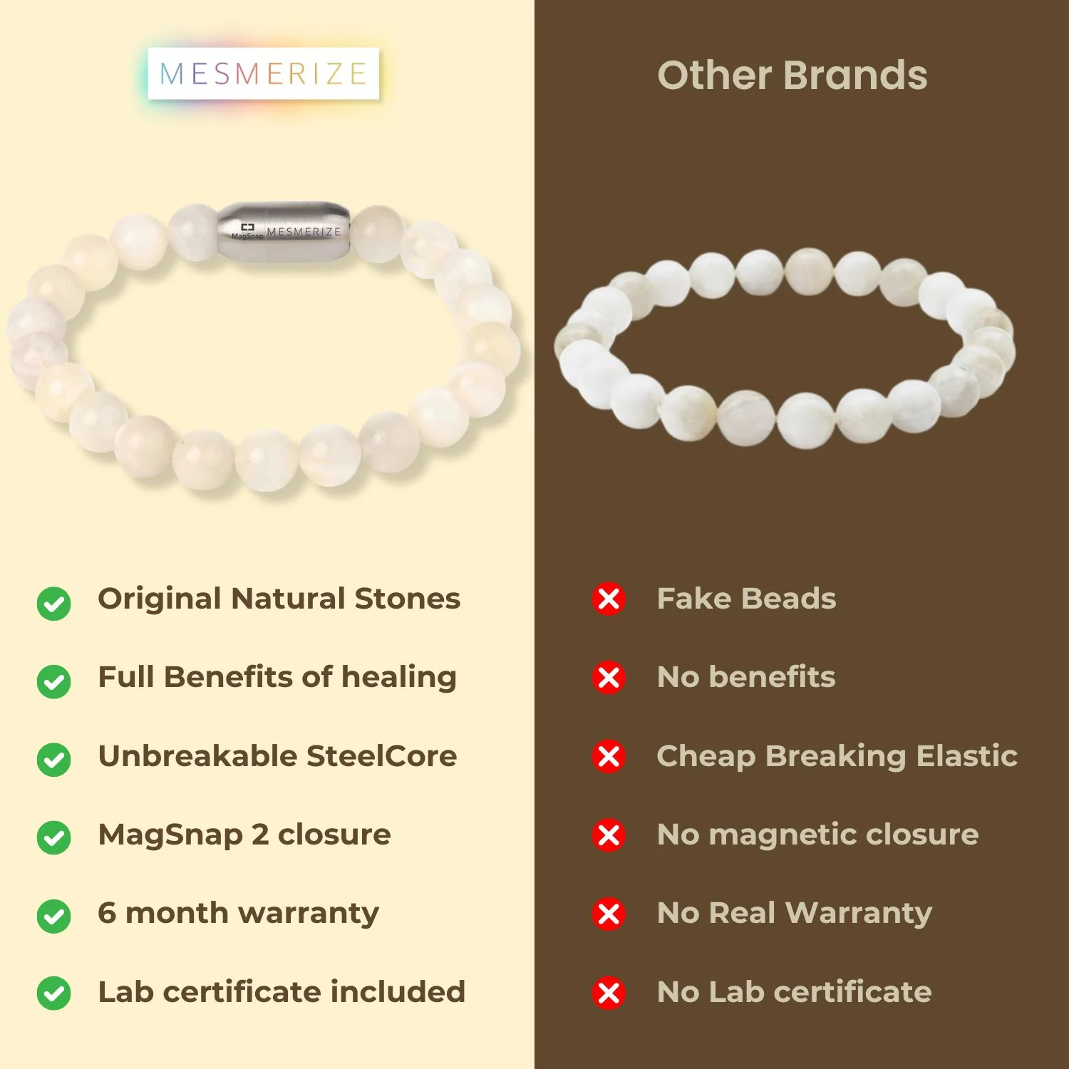 Mystic Aura Moonstone Natural Stone Bracelet With MagSnap2 - Image 6