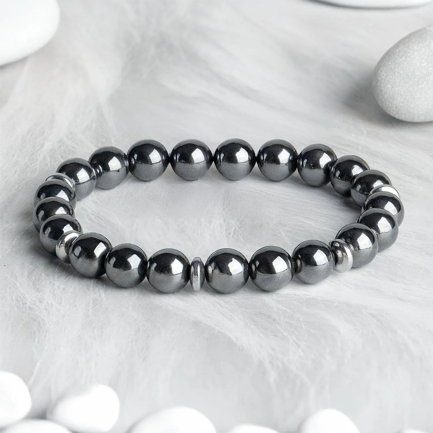 Mystic Grey Hematite Natural Stone Bracelet - Image 10
