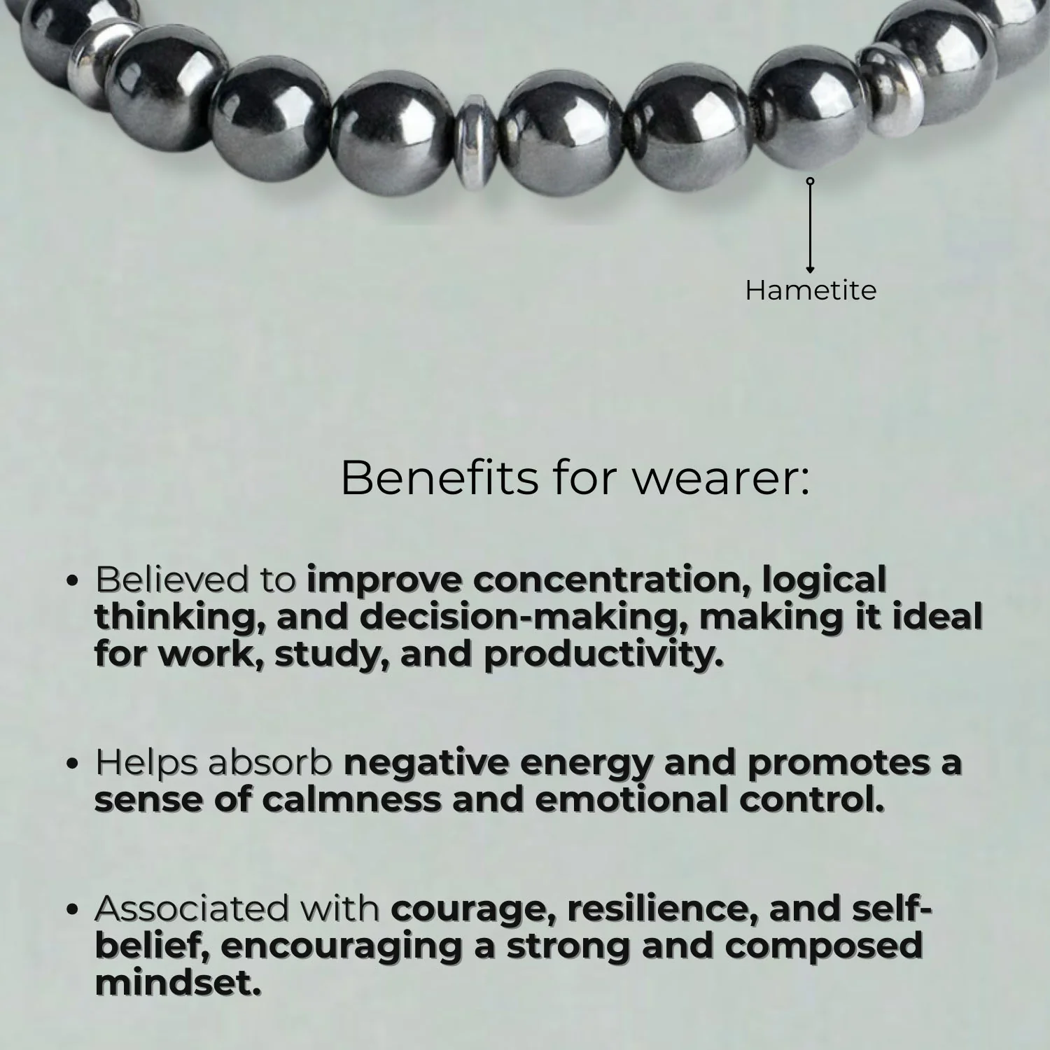 Mystic Grey Hematite Natural Stone Bracelet - Image 11