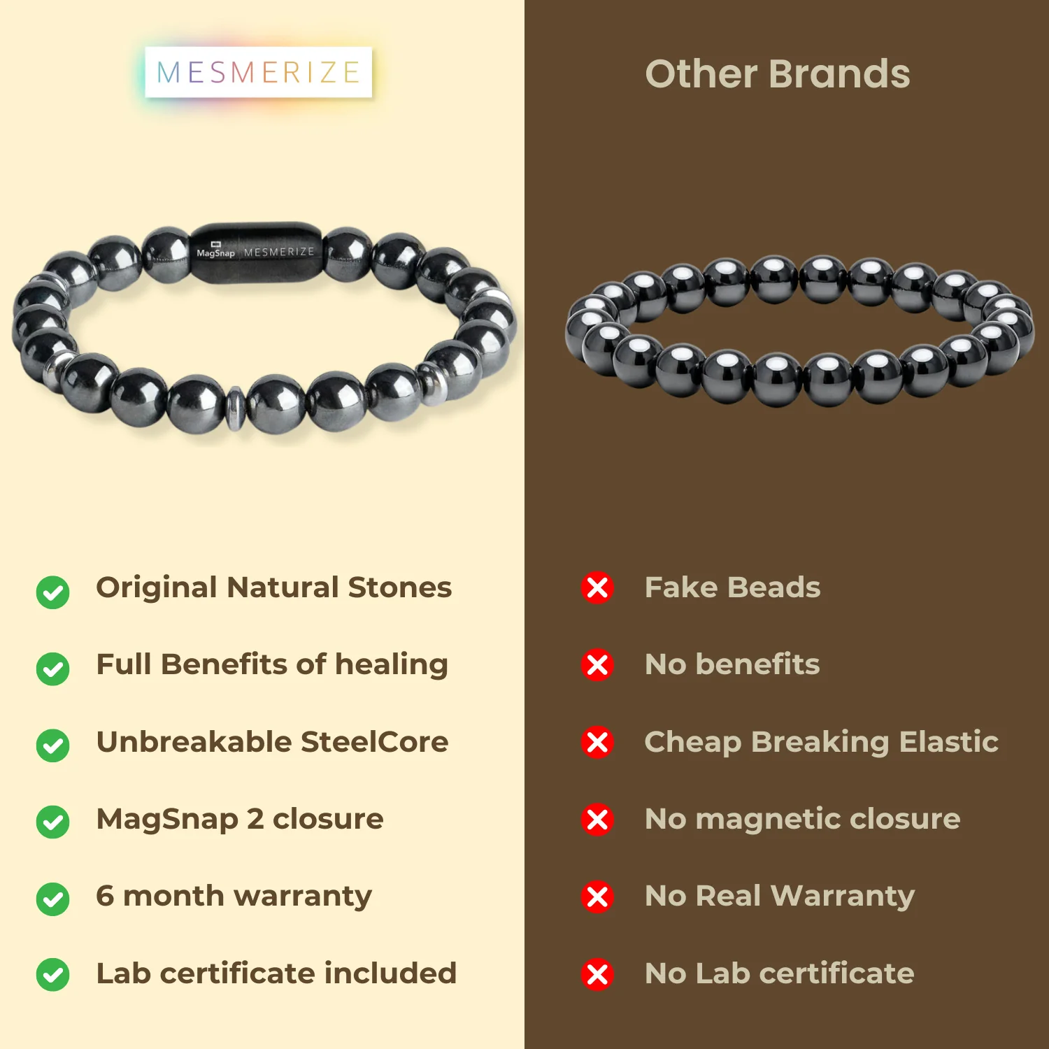 Mystic Grey Hematite Natural Stone Bracelet - Image 6