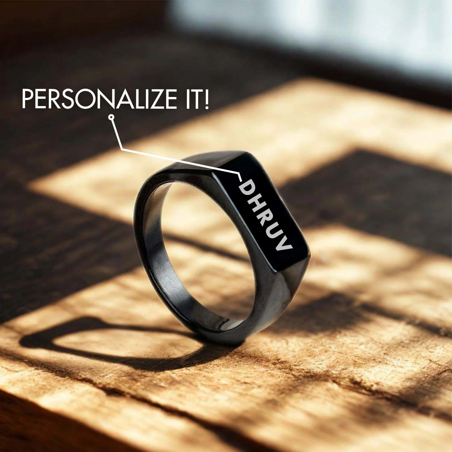 Personalised Noir Band Ring - Image 2