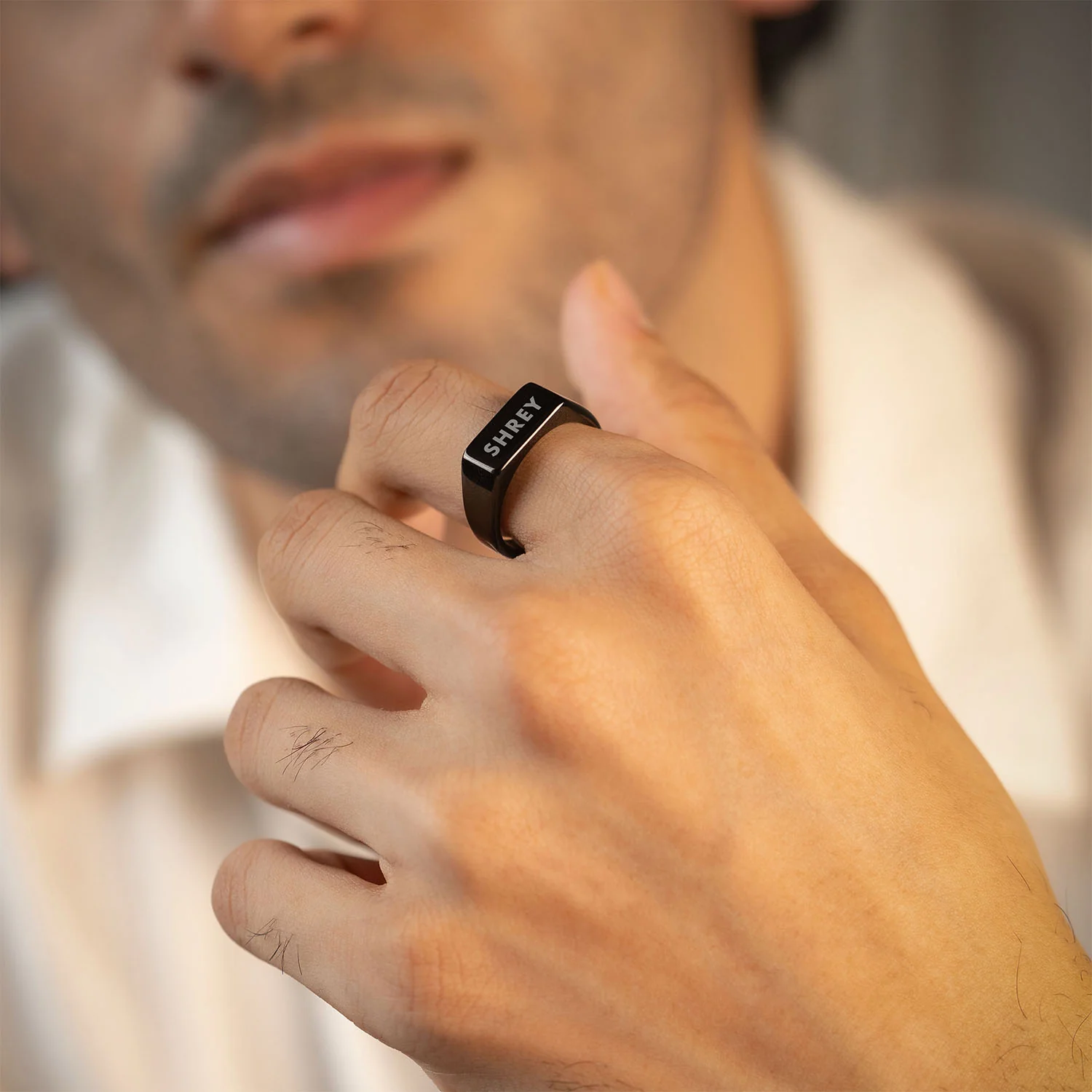 Personalised Noir Band Ring - Image 3