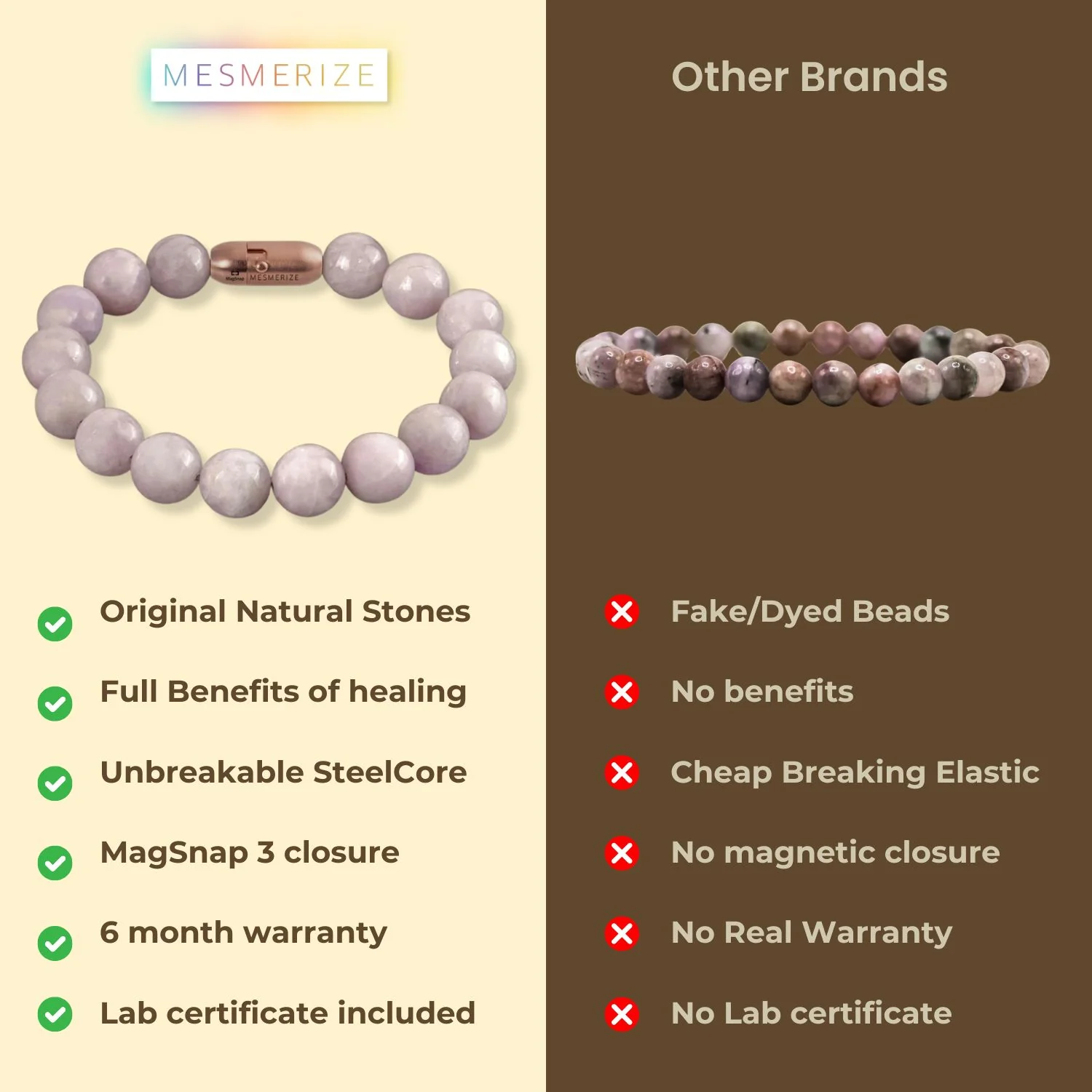 Nurturing Kunzite Natural Stone Bracelet With MagSnap 3 - Image 7