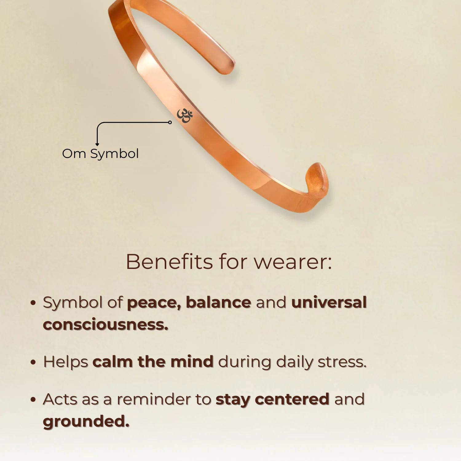 Om Gloss Cuff Adjustable Bracelet - Image 2