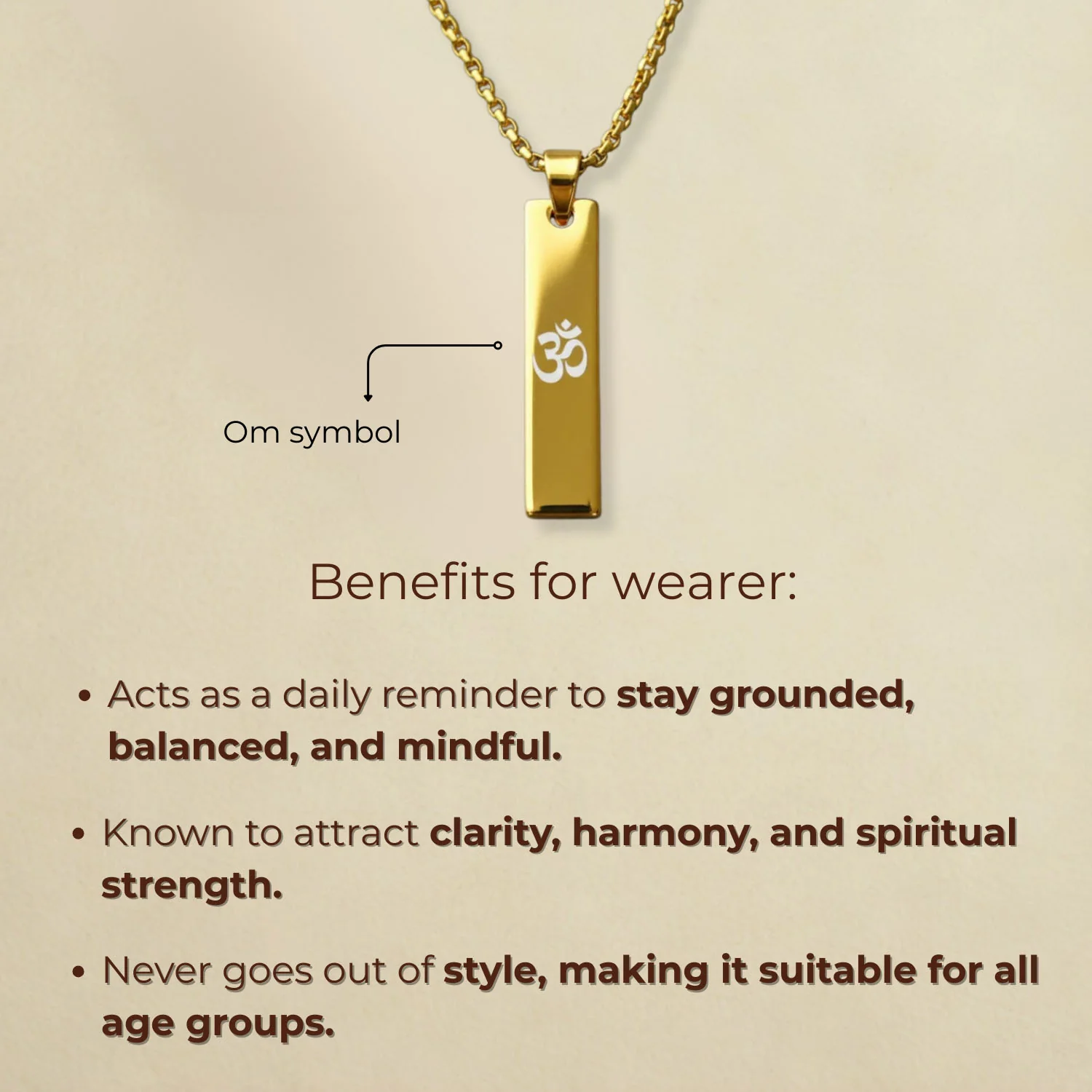 Om Mini Tag Necklace - Image 2