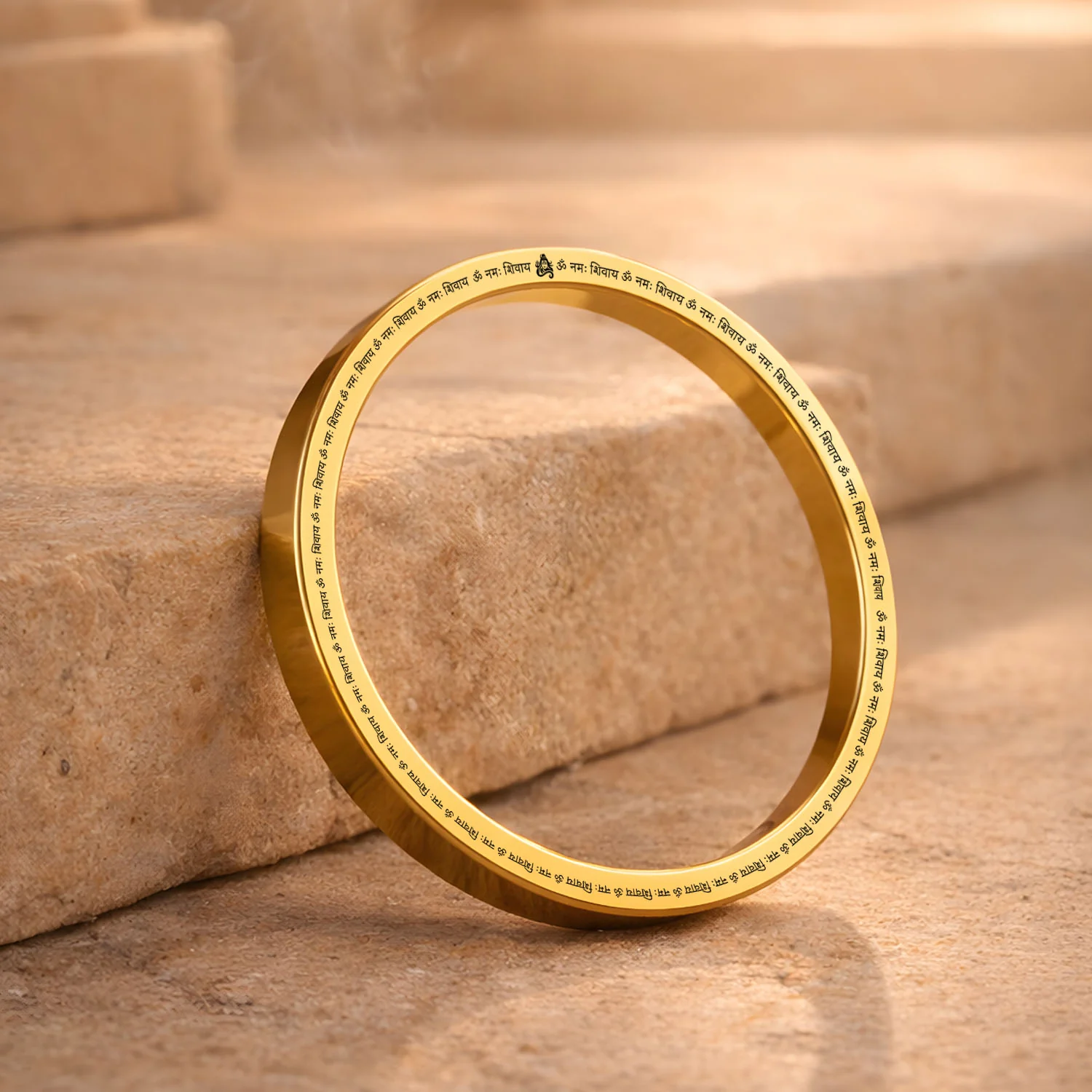 Om Namah Shivay MicroCarved Thick Round Kada - Image 15