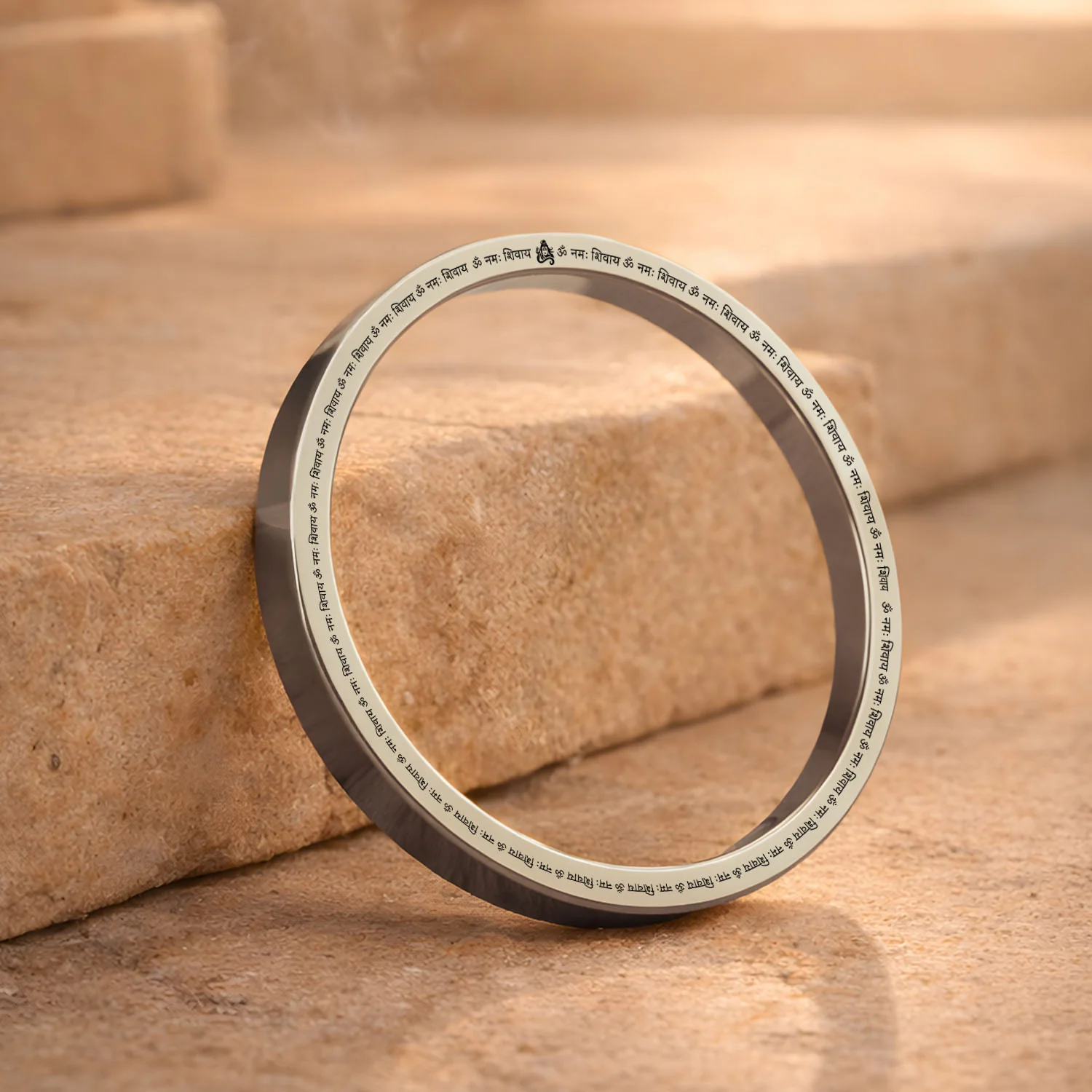 Om Namah Shivay MicroCarved Thick Round Kada - Image 8