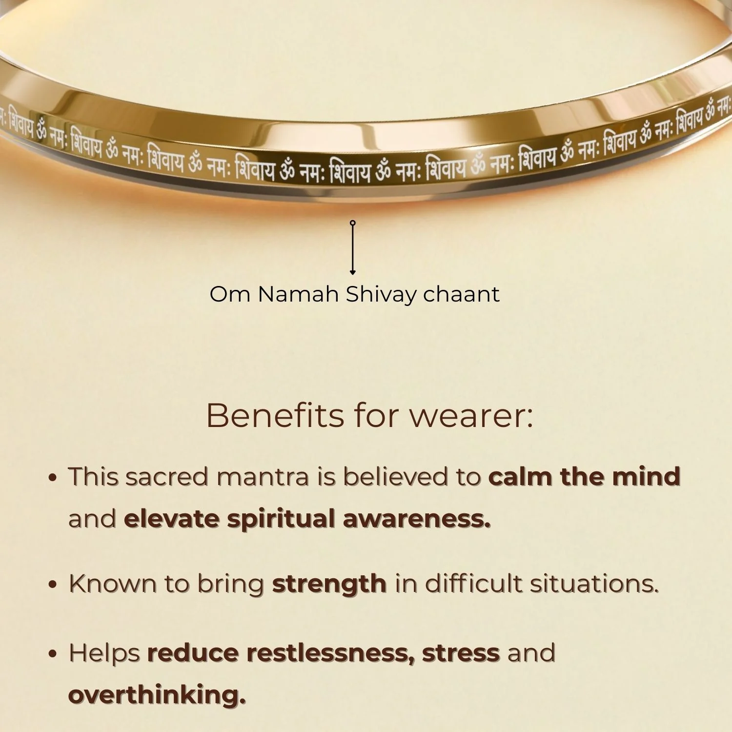 Om Namah Shivay MicroCarved Round Kada - Image 10
