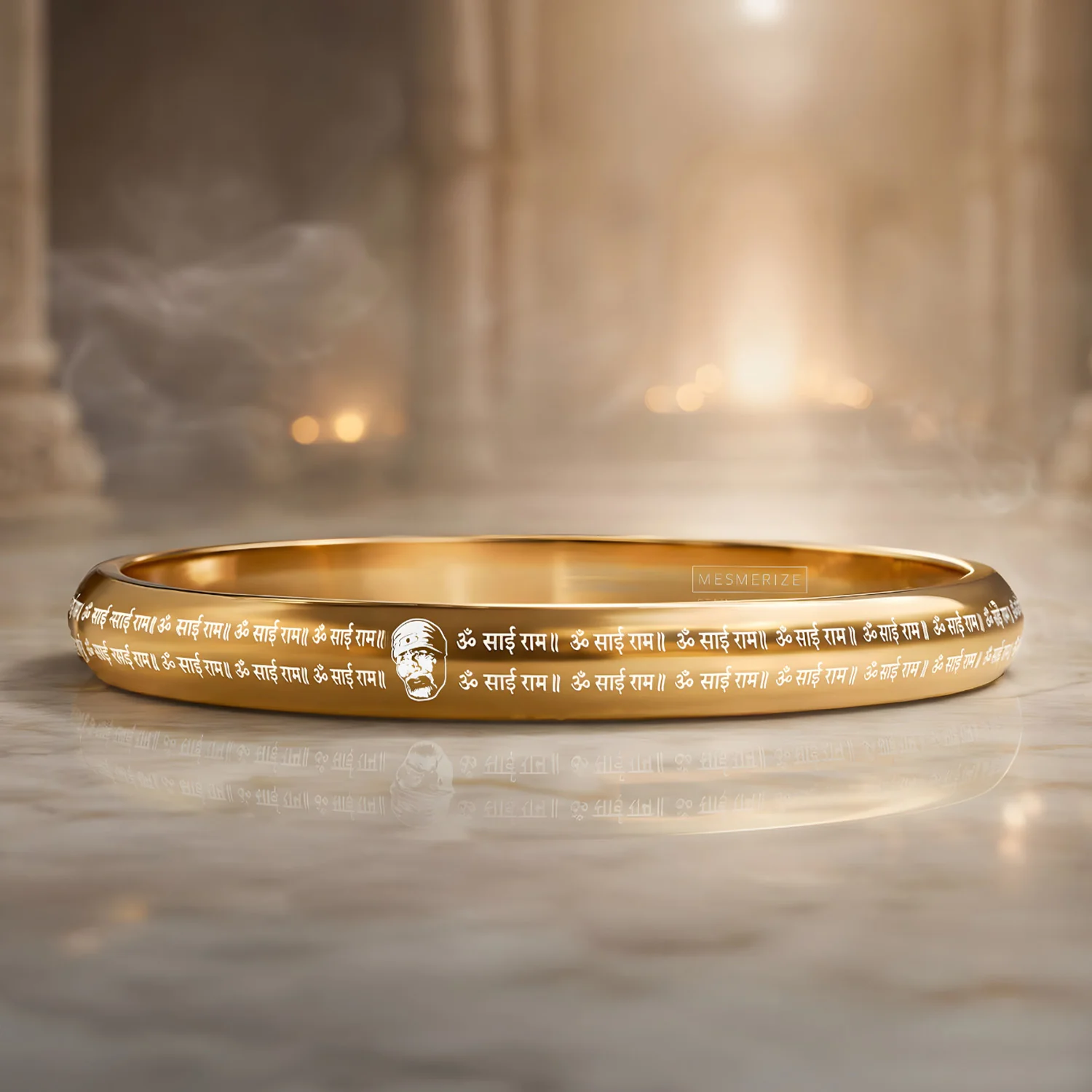 Om Sai Ram MicroCarved Round Curved Kada - Image 15