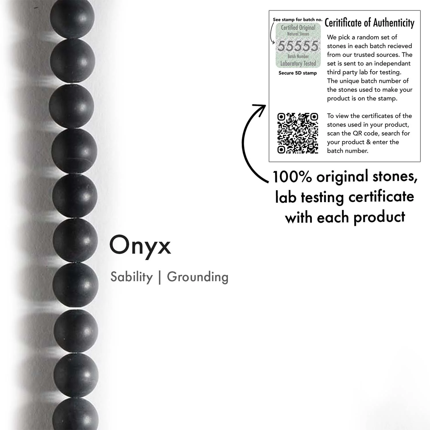Onyx Natural Stone Elastic Bracelet - Image 4