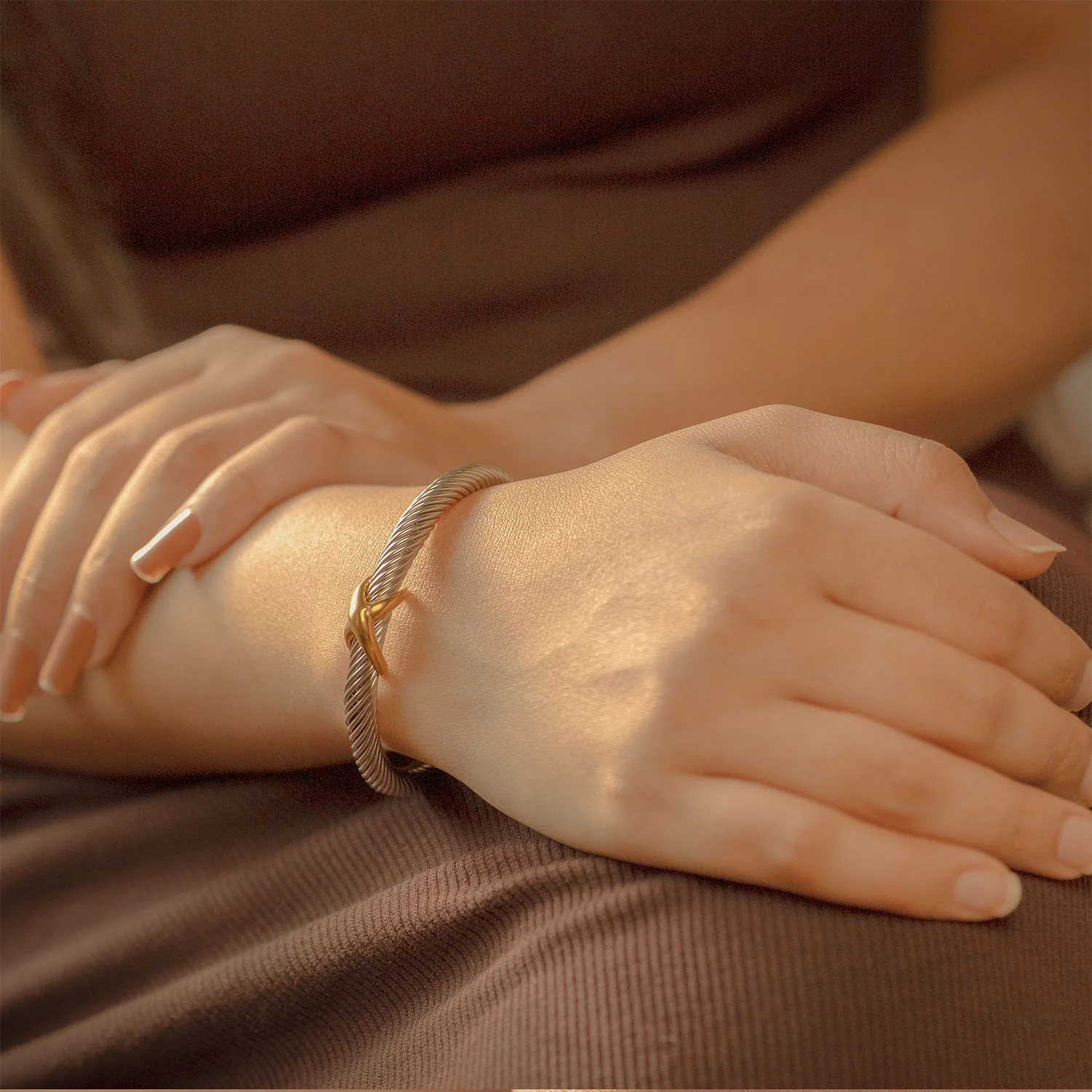 Paloma Twisted Adjustable Bangle Bracelet - Image 6