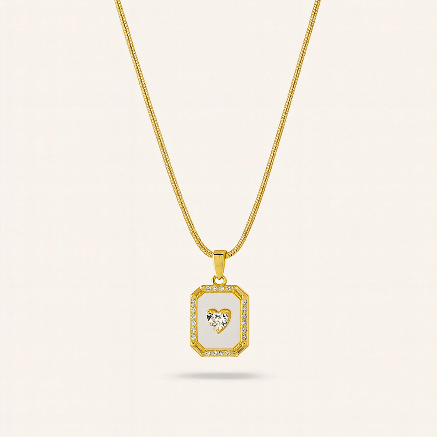 Penelope Mop Heart Frame Necklace - Image 3