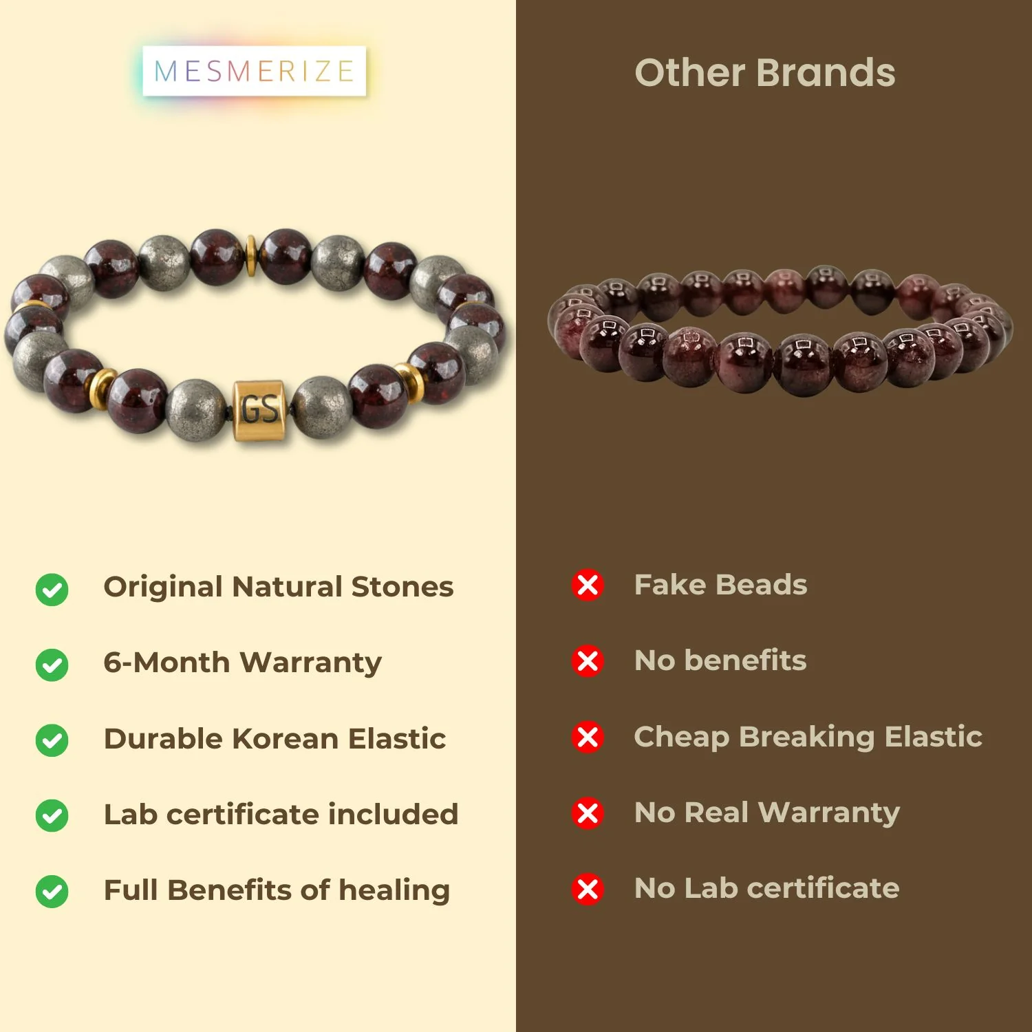 Personalised Abundance Magnet Garnet & Pyrite Natural Stone Bracelet - Image 24