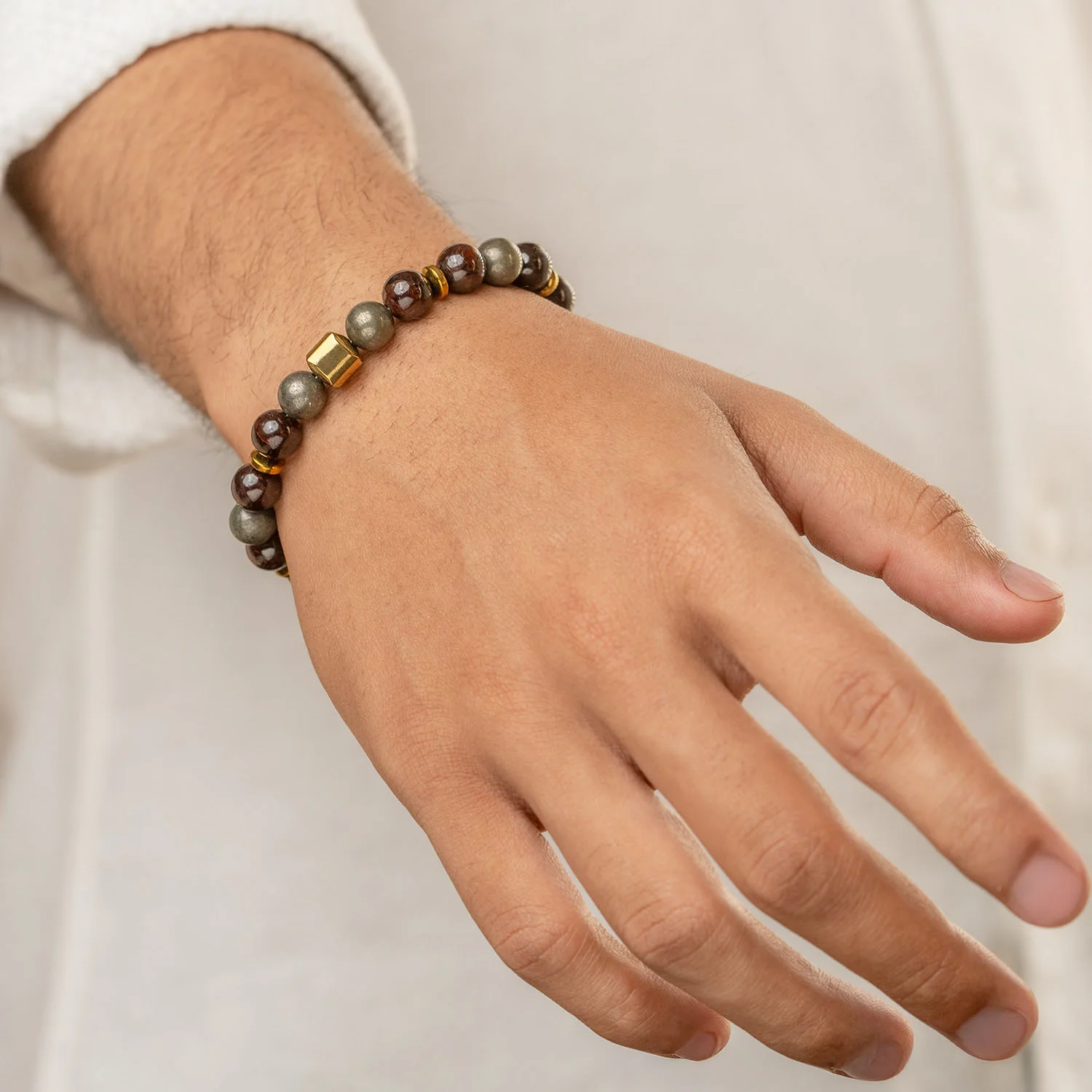 Personalised Abundance Magnet Garnet & Pyrite Natural Stone Bracelet - Image 29