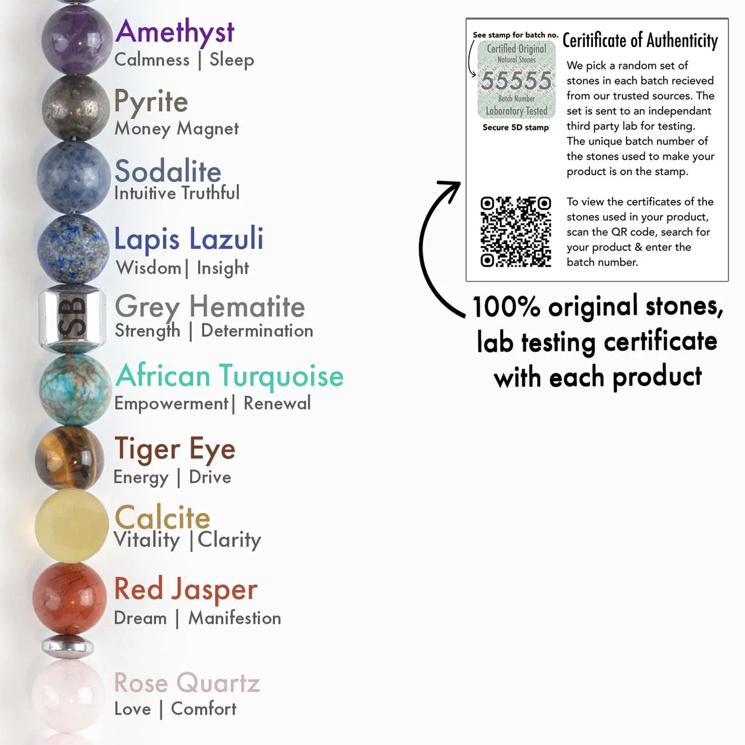 Personalised Chakras Natural Stone Couple Bracelets with Magsnap 2 - Image 14
