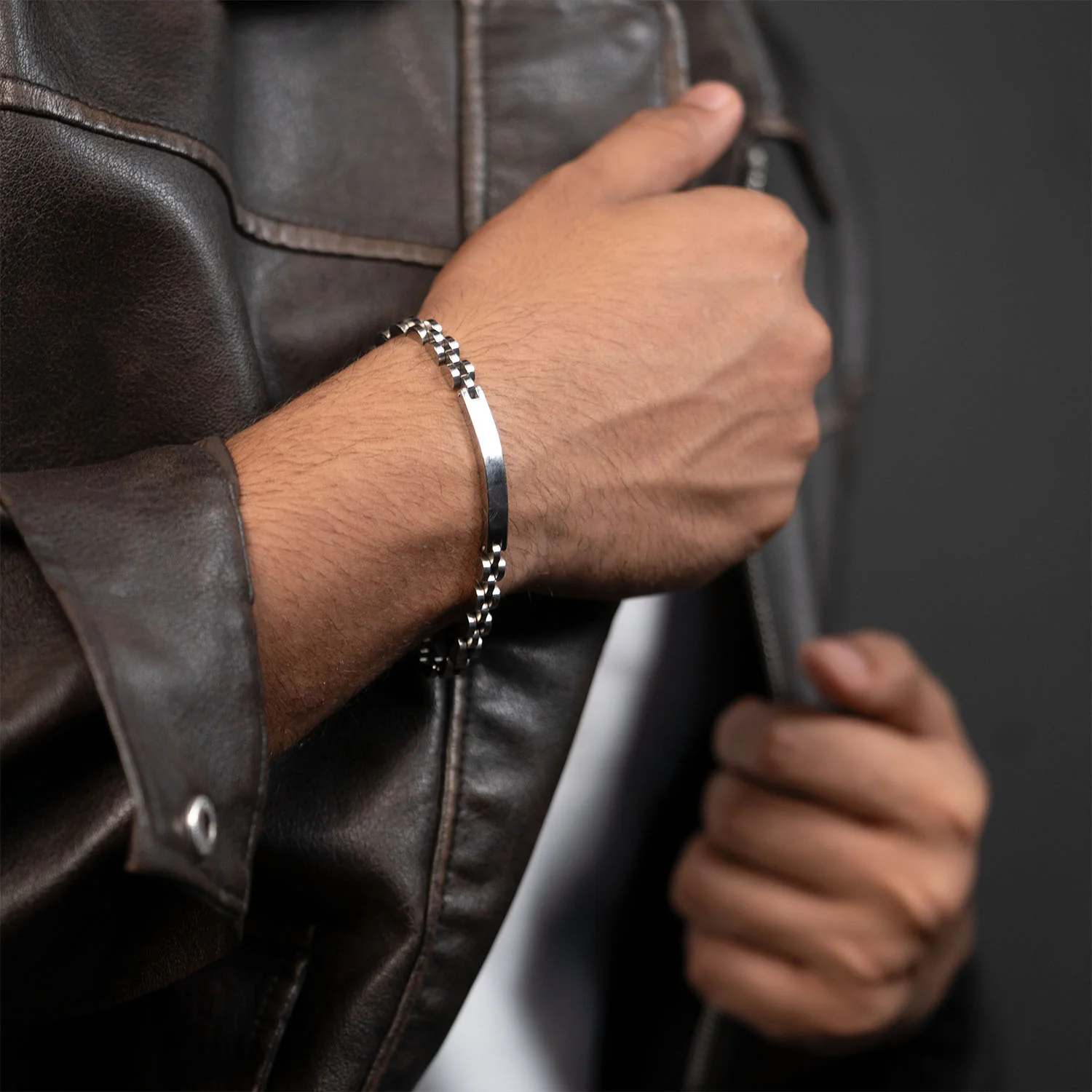 Personalised Classic Adjustable Link Silver Bracelet - Image 6