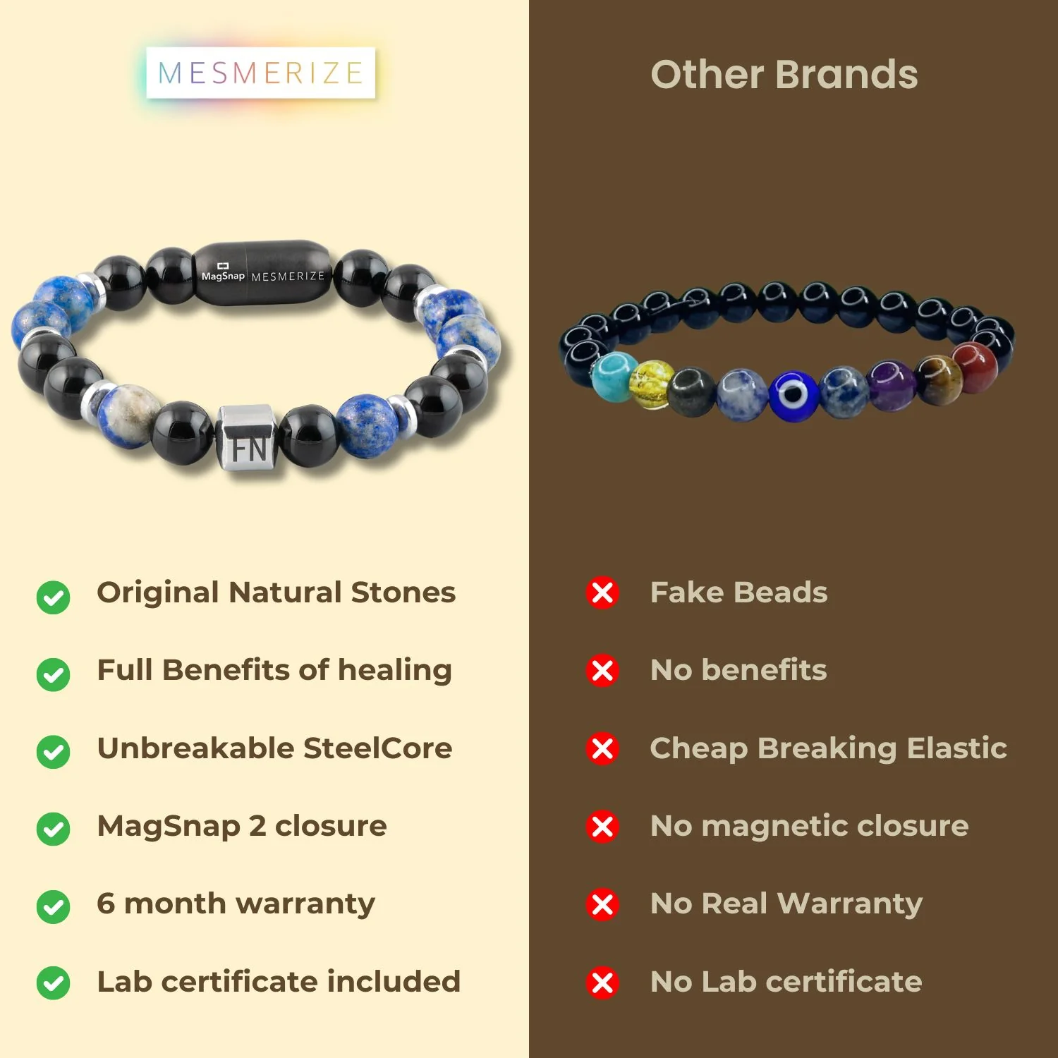 Personalised Knowledge Gloss Onyx And Lapis Lazuli Natural Stone Bracelet With Magsnap 2 - Image 6
