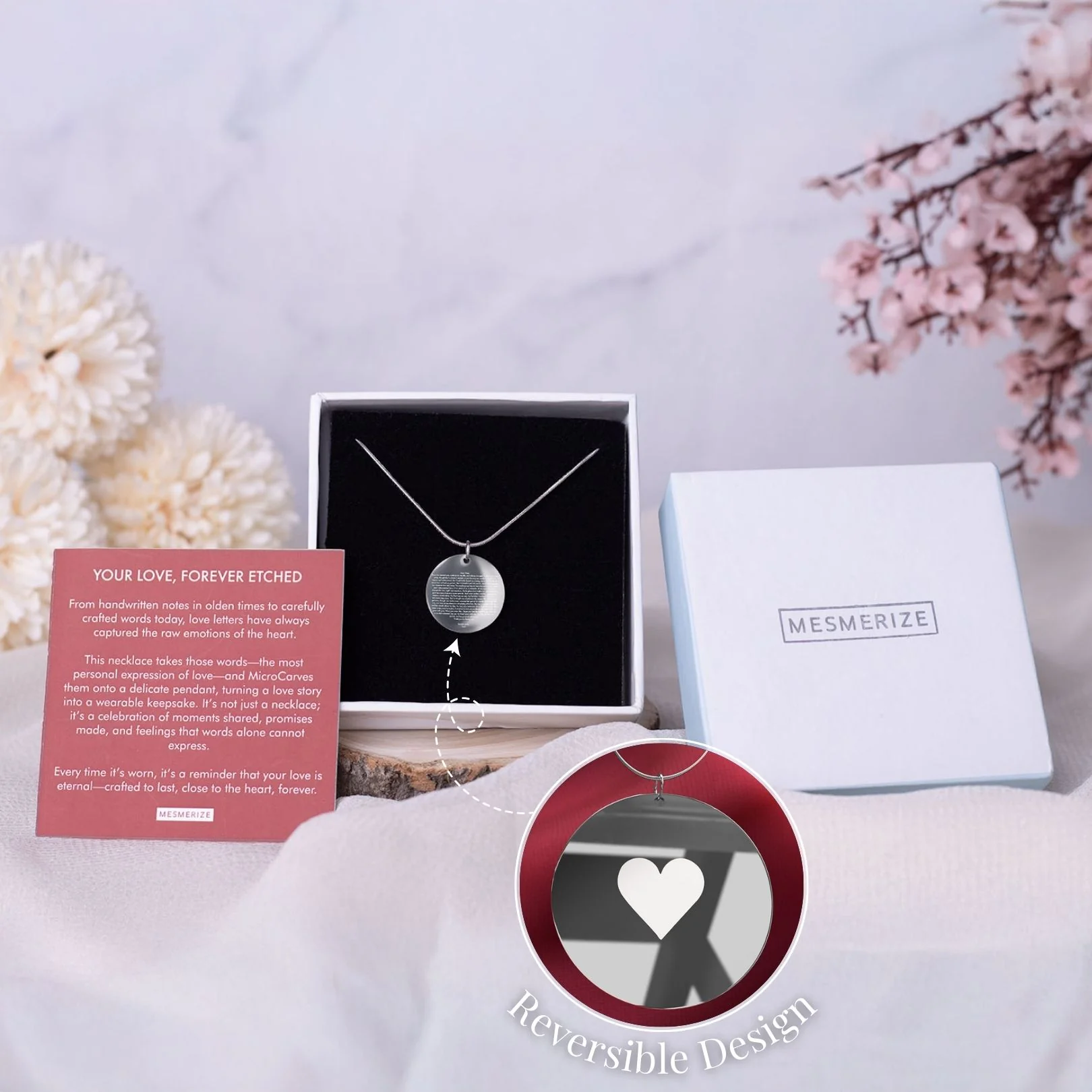 Personalised Love Letter MicroCarved Circle Necklace - Image 12