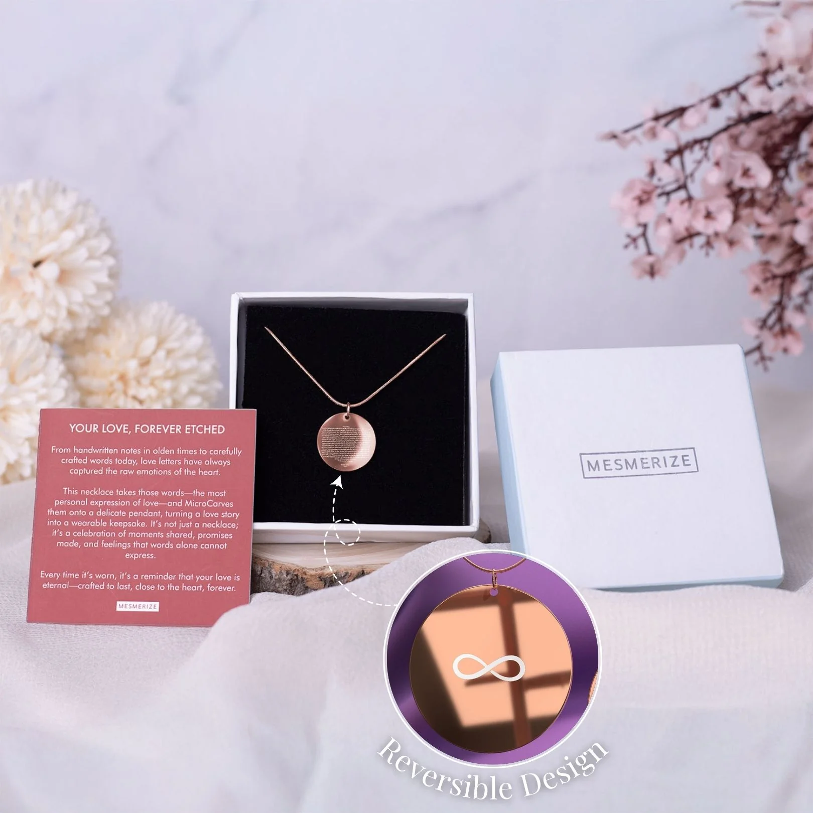 Personalised Love Letter MicroCarved Circle Necklace - Image 14