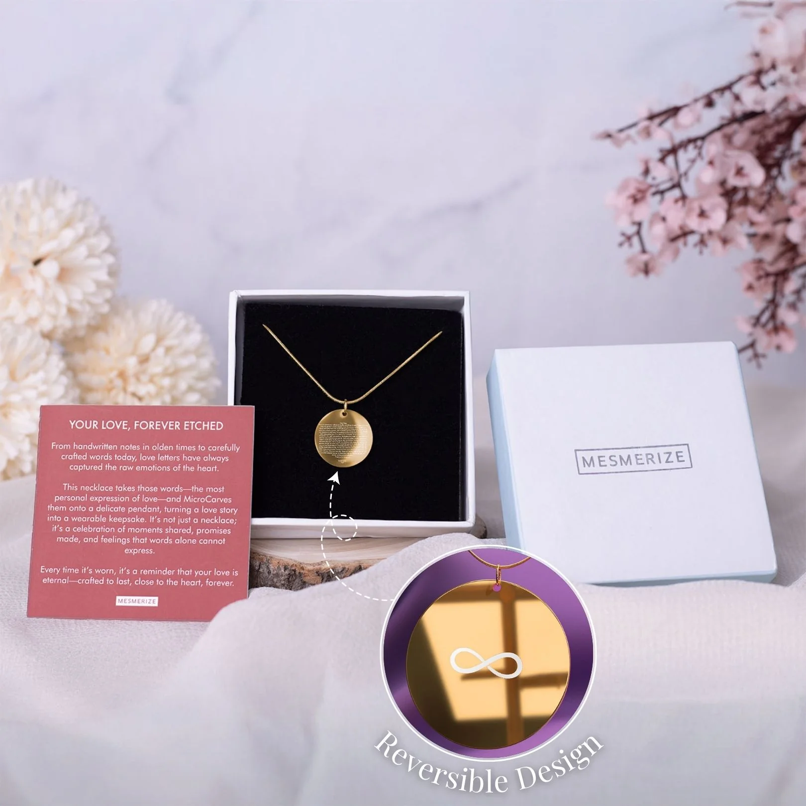 Personalised Love Letter MicroCarved Circle Necklace - Image 17