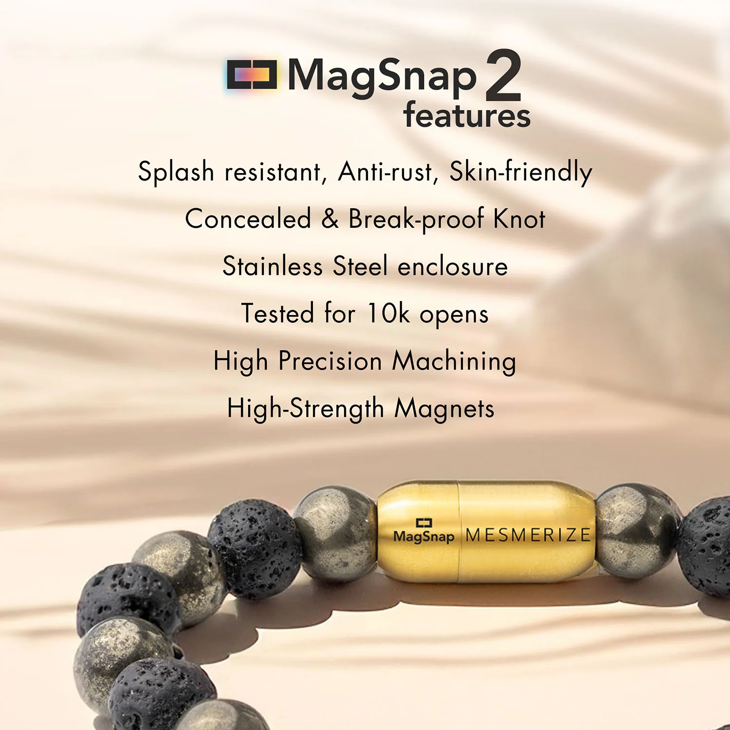 Personalised Money Magnet Pyrite Natural Stone Bracelet With Magsnap2 - Image 10