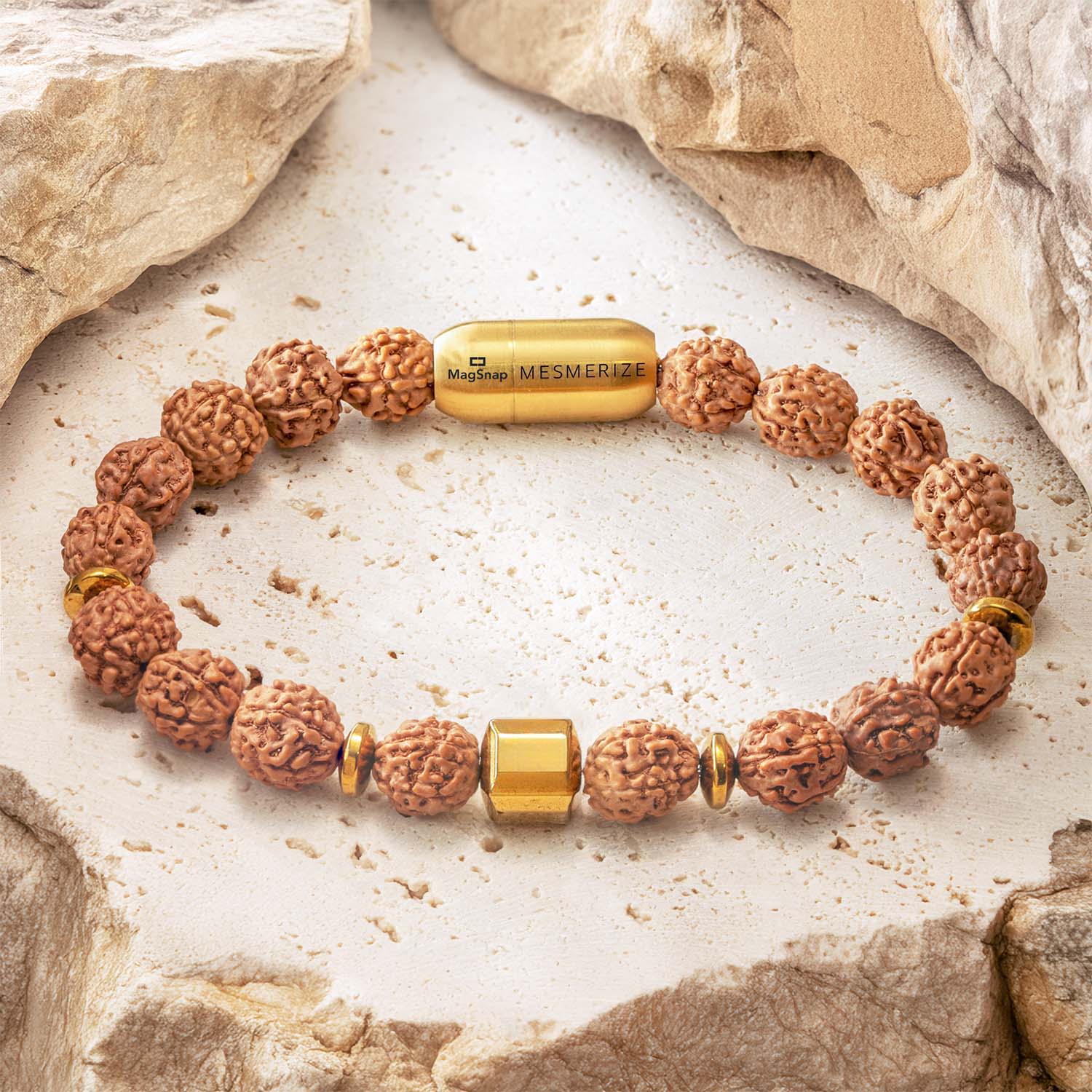 Personalised Spiritual Rudraksh Natural Stone Bracelet with Magsnap 2 - Image 10