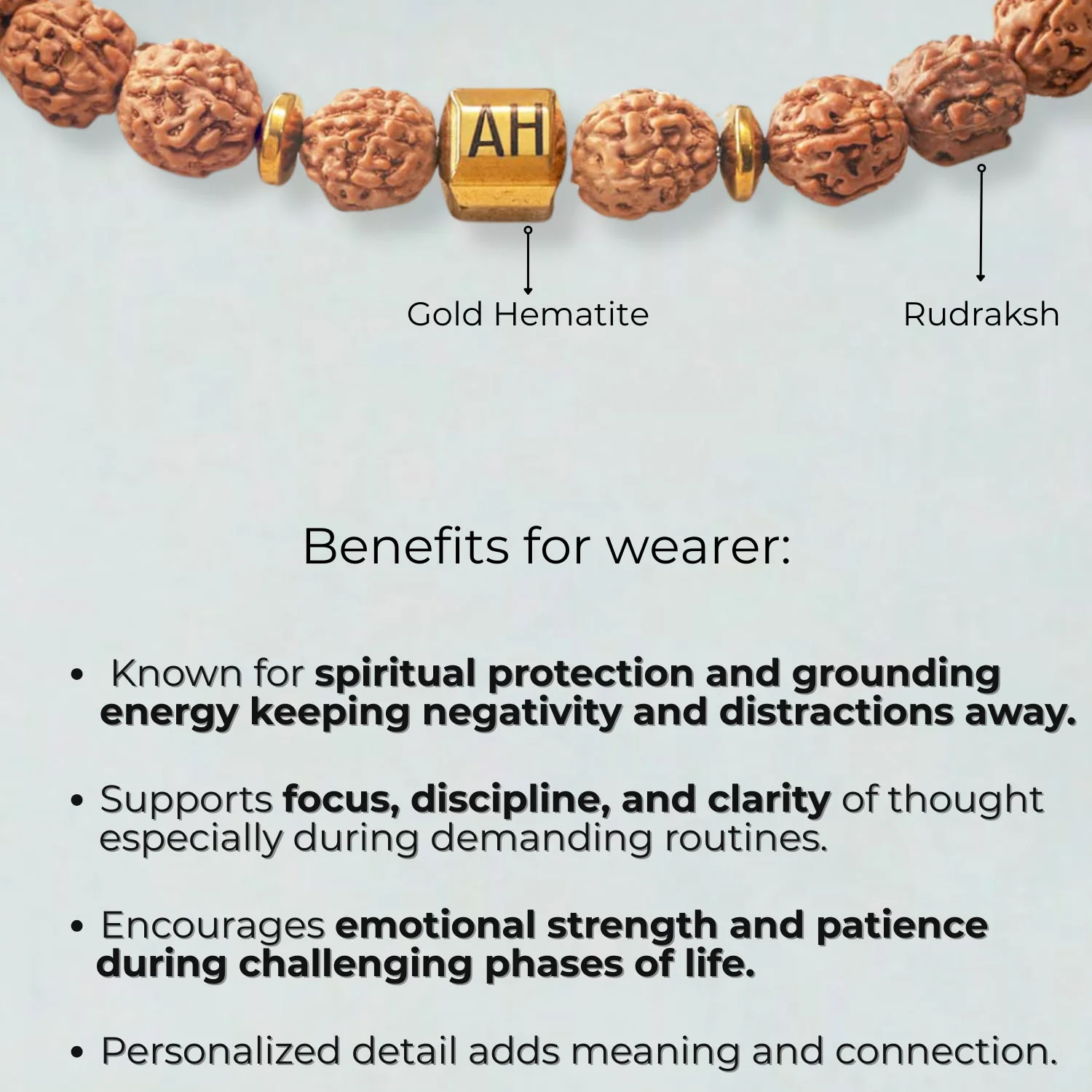 Personalised Spiritual Rudraksh Natural Stone Bracelet with Magsnap 2 - Image 11