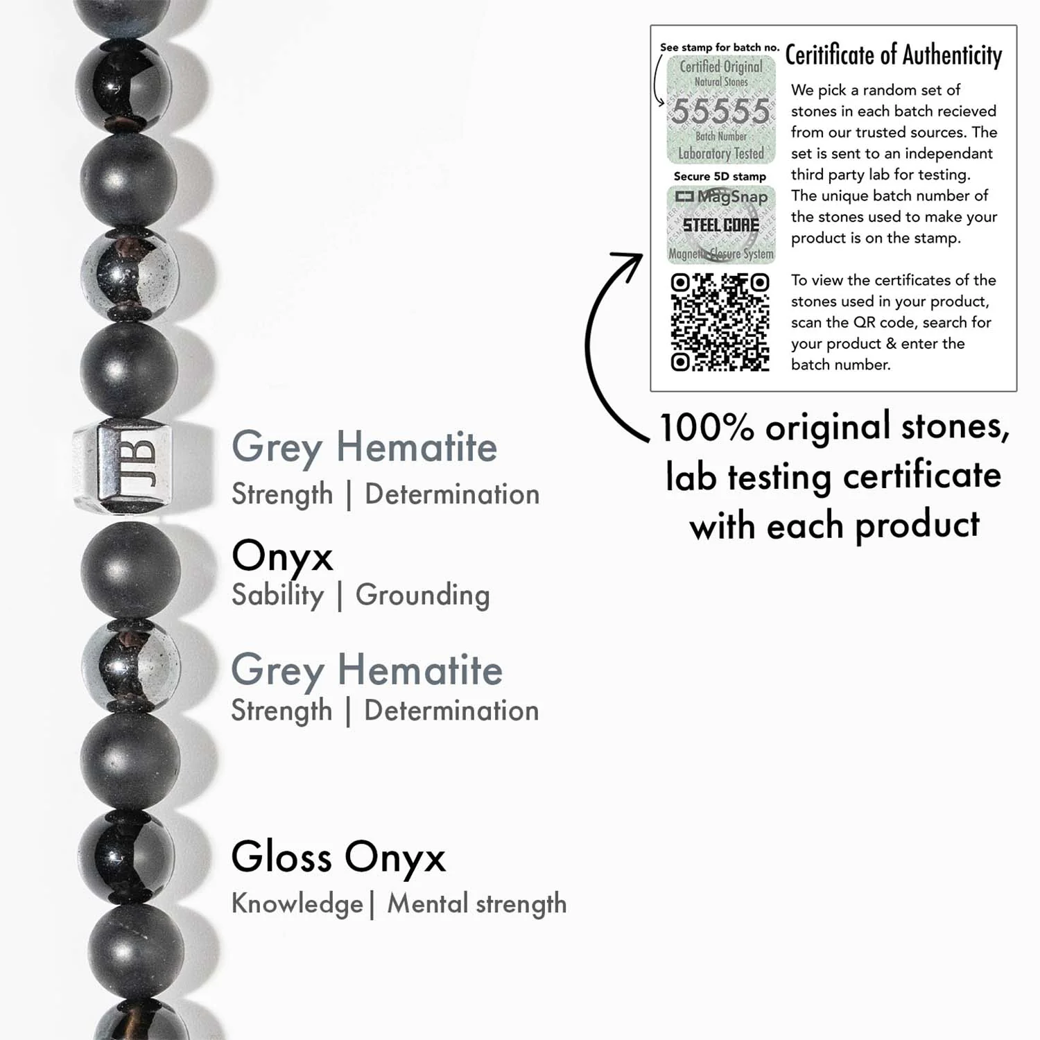 Personalised Stealth Gloss Black Bracelet With Magsnap2 - Image 4
