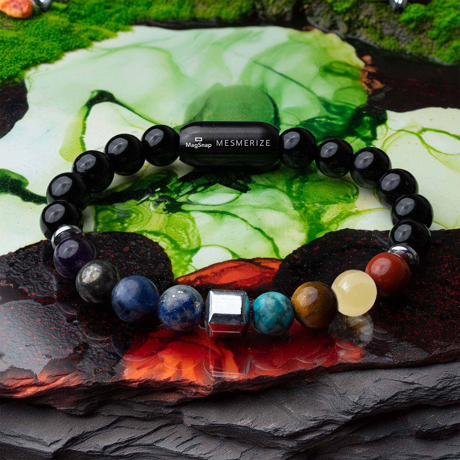Personalised Super 9 Chakra Natural Stone Bracelet With Magsnap2 - Image 10