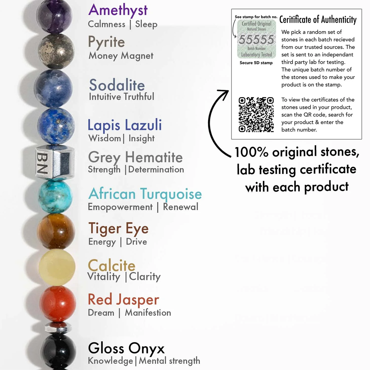Personalised Super 9 Chakra Natural Stone Bracelet With Magsnap2 - Image 12