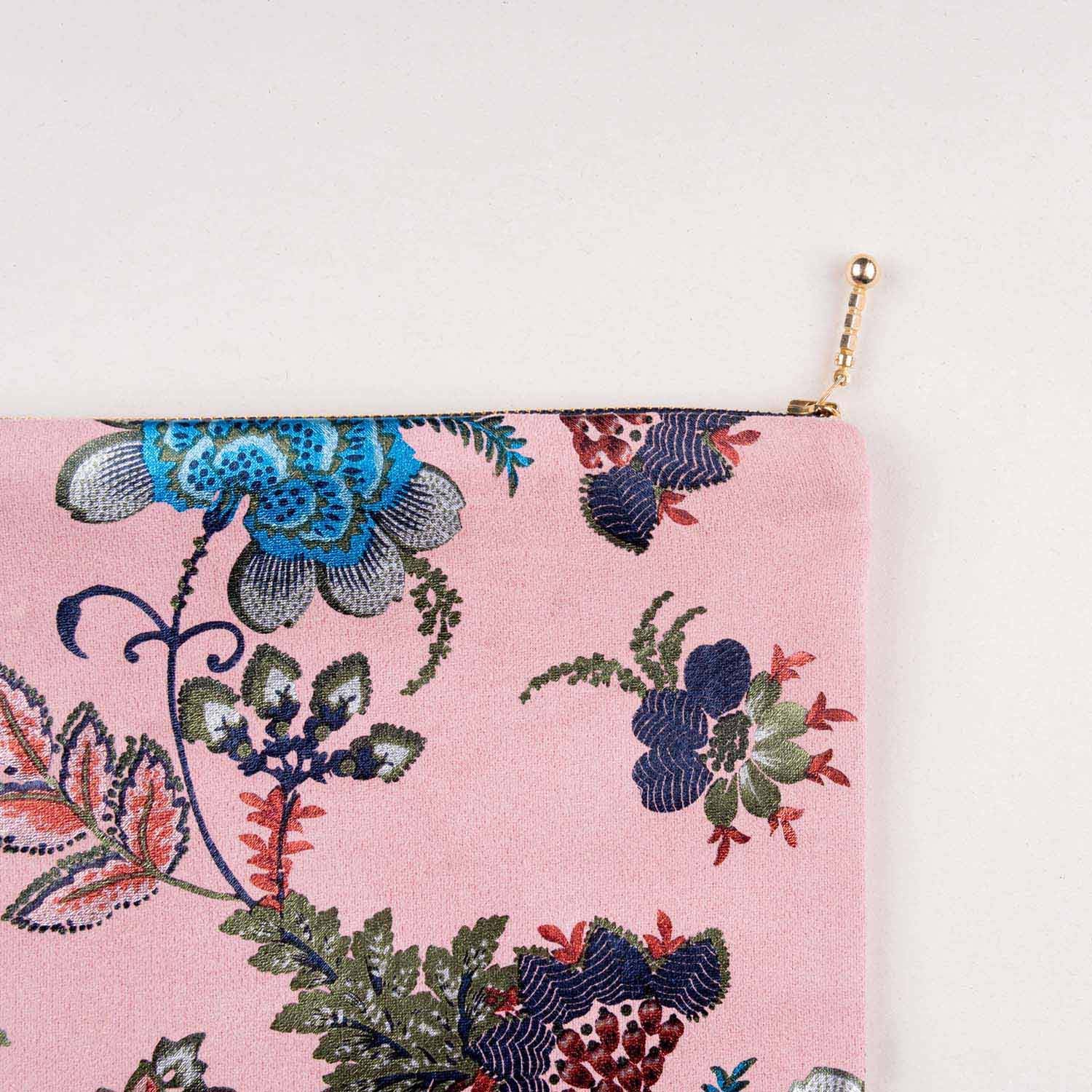 Pink Foil Print Suede Carry On Pouch - Image 3
