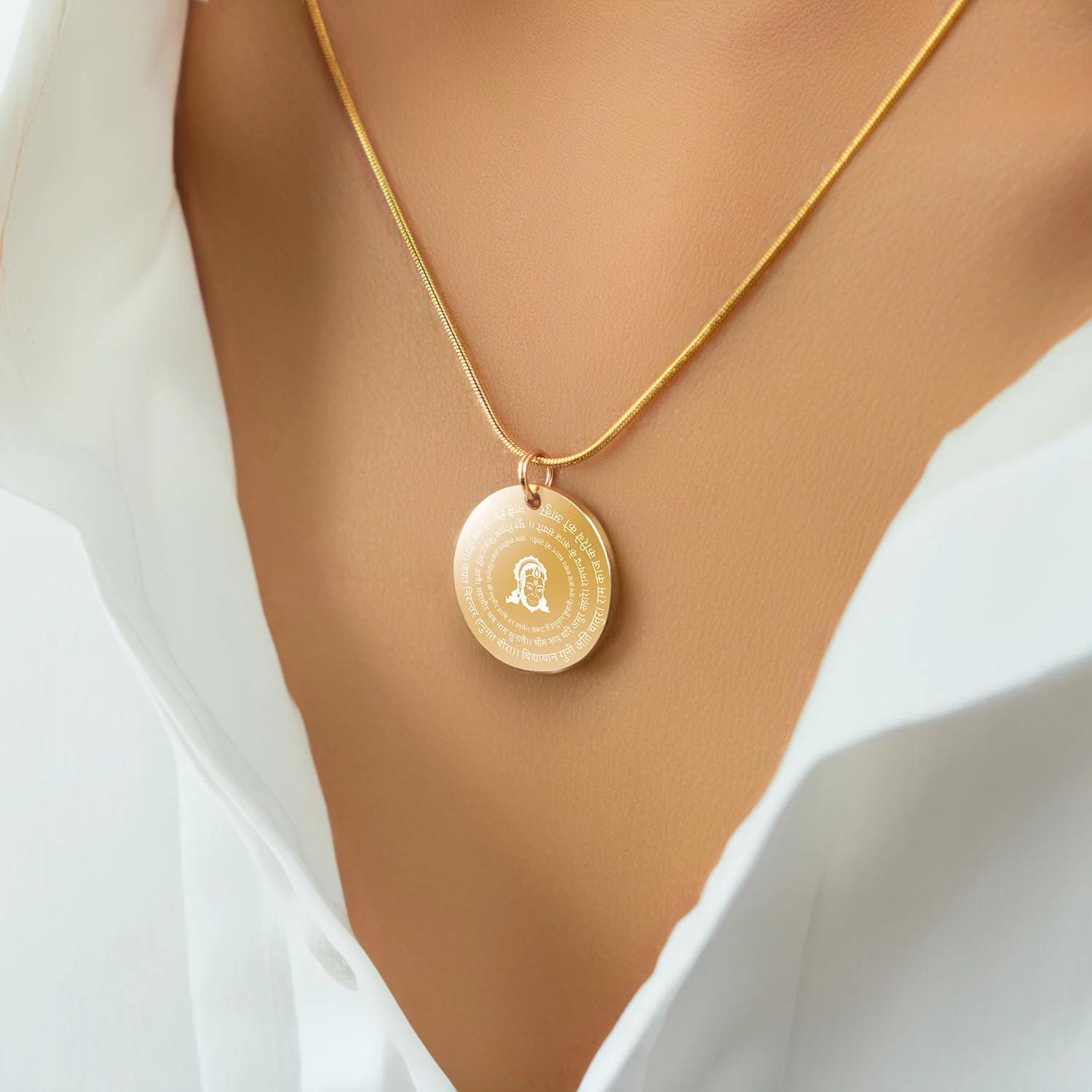 Positivity Hanuman Chalisa 6 Verse Circle Necklace - Image 2